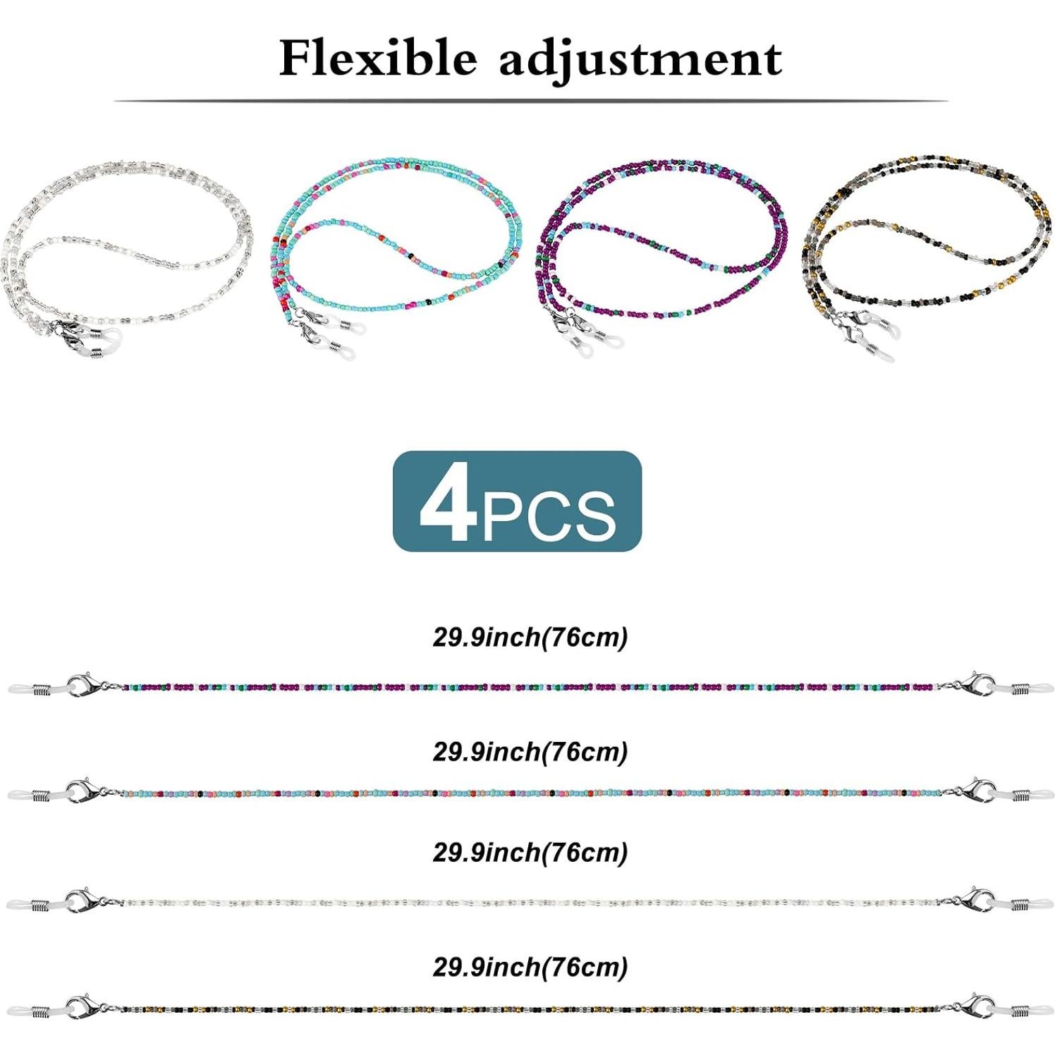 Cadenas para Gafas ONESING 4 Pcs Ajustables Multi Color