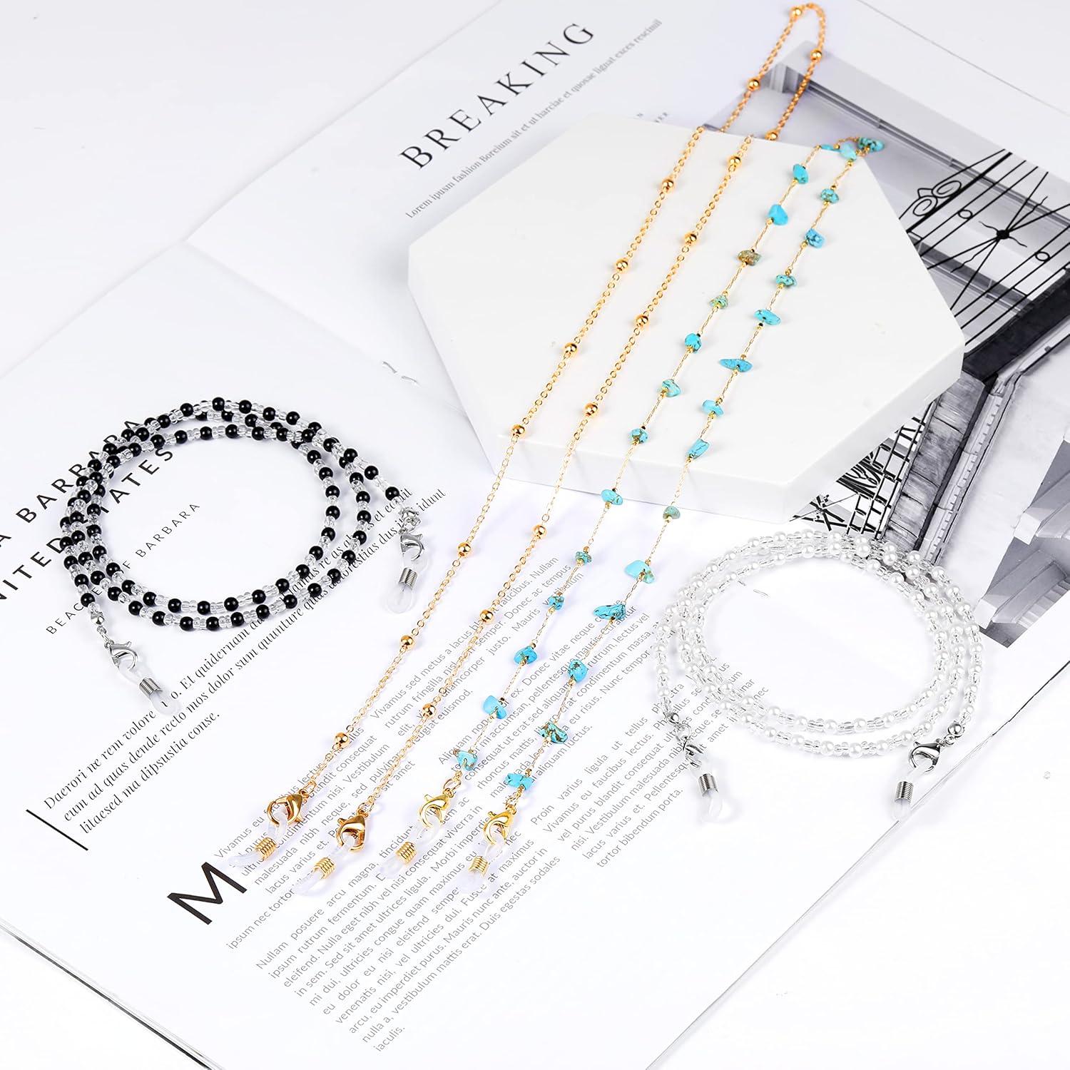 Cadenas para Gafas ONESING 4 Pcs Ajustables Multicolor