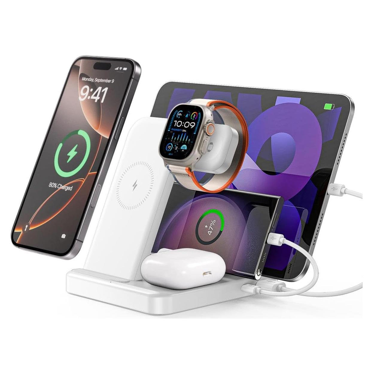 Estación de Carga 5-en-1 Caxdon para iPhone y Apple Watch