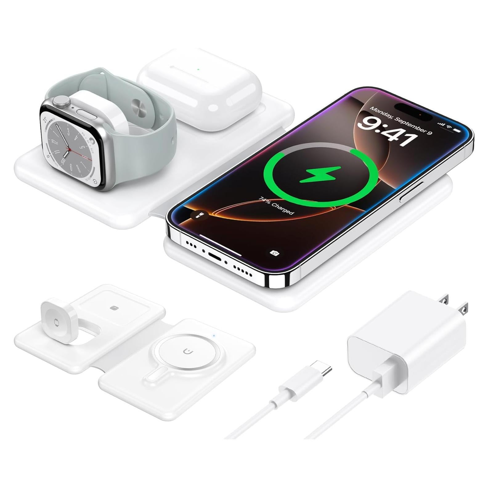 Cargador Inalámbrico 3 en 1 SHEN ZHEN para iPhone 12-16