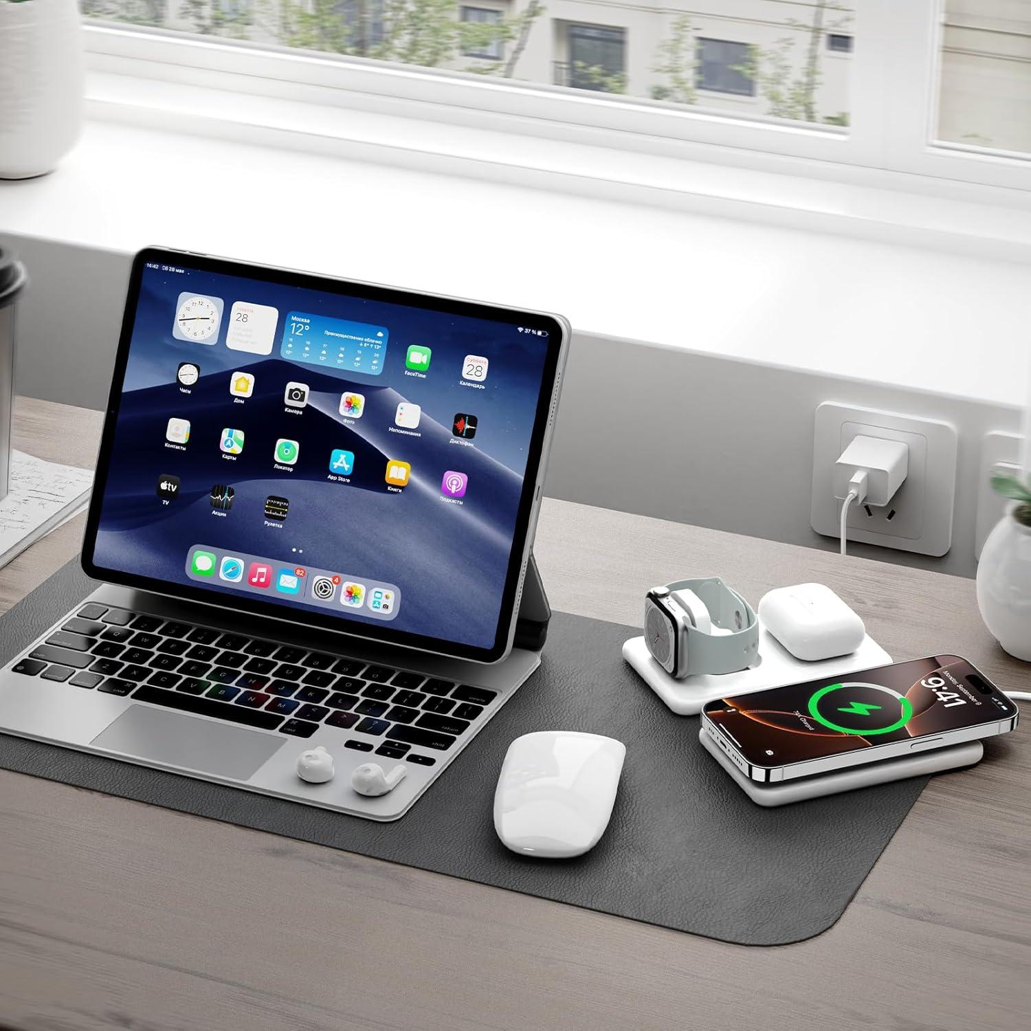 Cargador Inalámbrico 3 en 1 SHEN ZHEN para iPhone 12-16