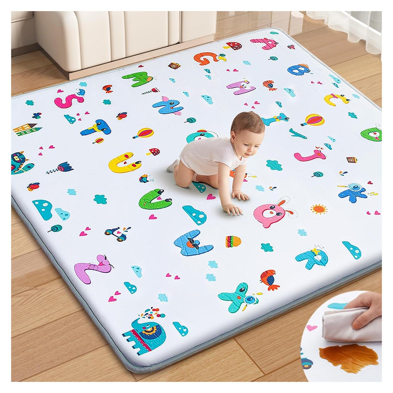 Alfombra de Juego para Bebés ABC 127x127 cm Impermeable