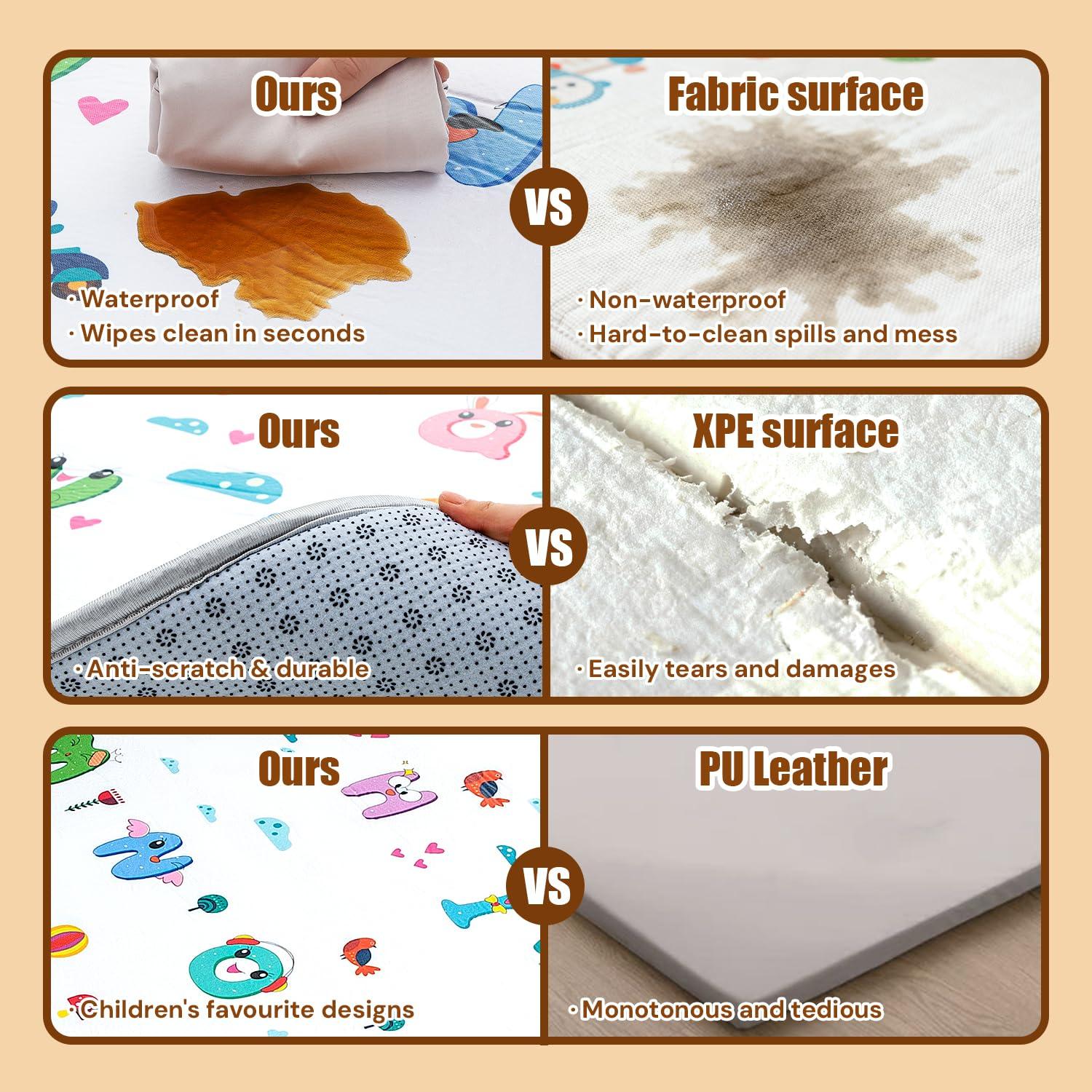 Alfombra de Juego para Bebés ABC 127x127 cm Impermeable