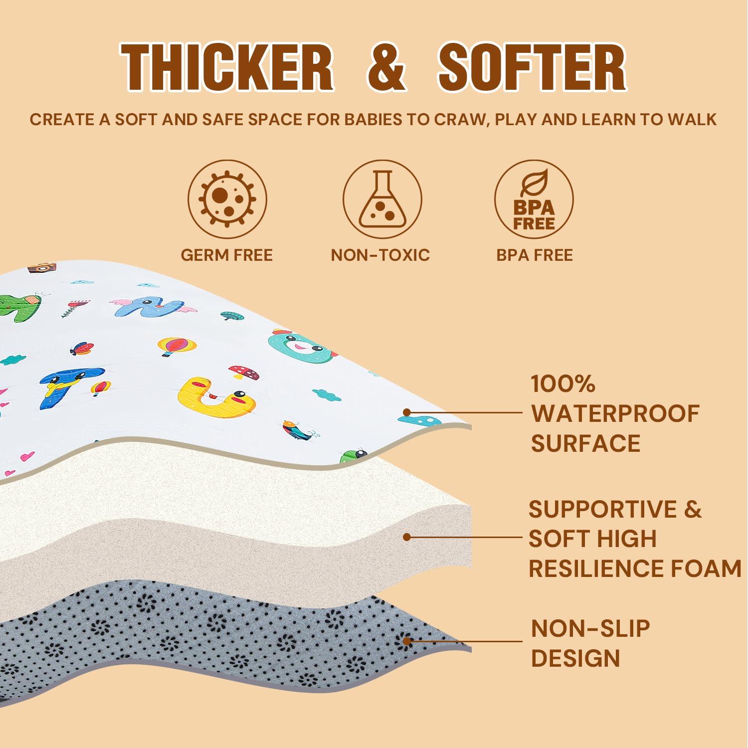 Alfombra de Juego para Bebés ABC 127x127 cm Impermeable