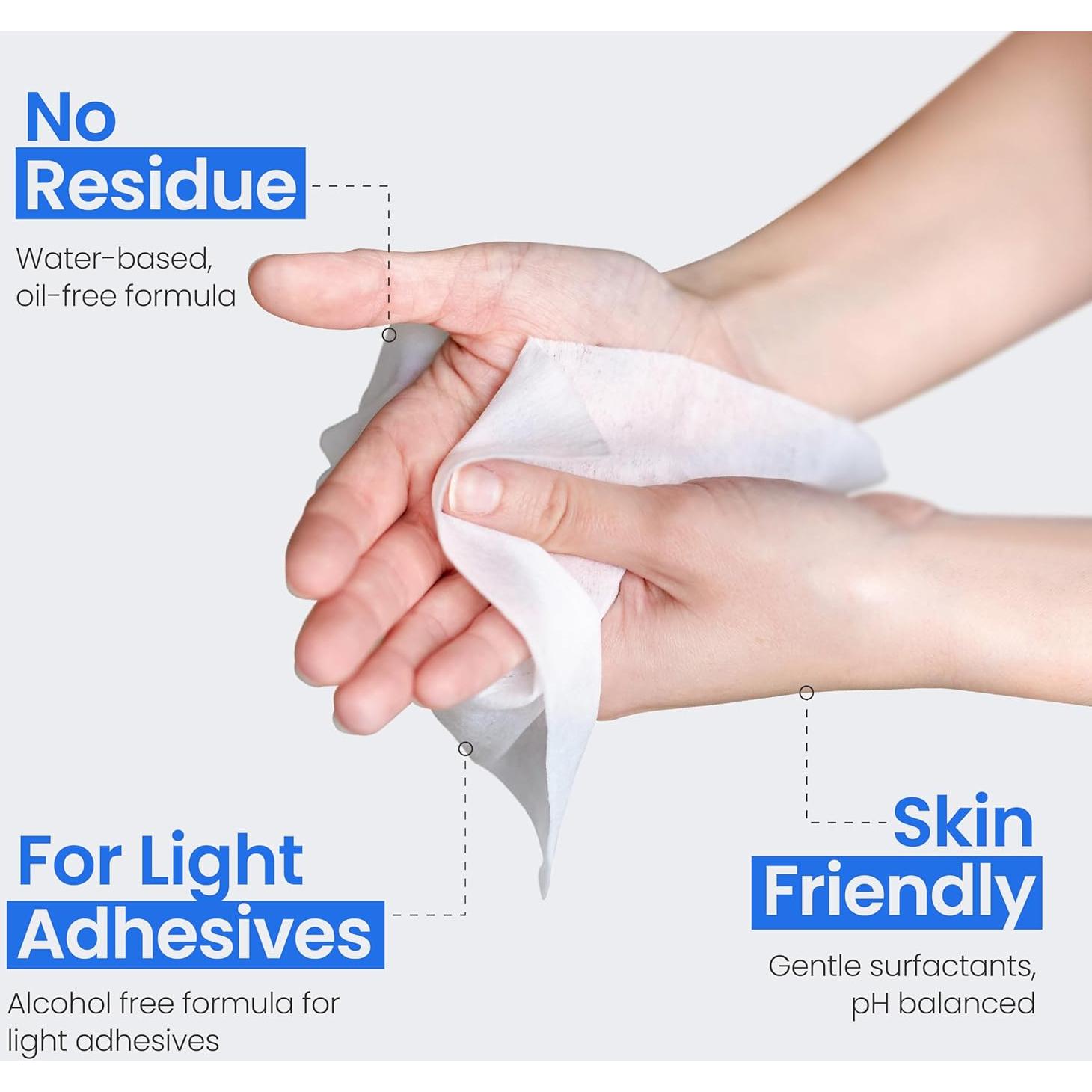 Toallitas Quit Adhesivo Safe n Simple - 50 Grandes Sin Alcohol