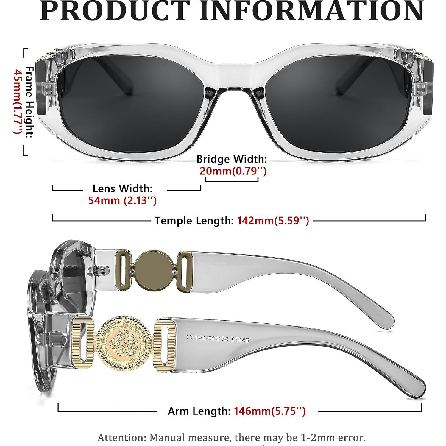 Gafas de Sol FEISEDY Retro 54mm UV400 Unisex Gris