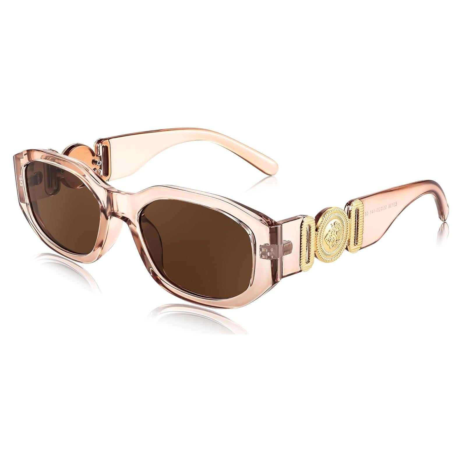 Gafas de Sol Retro FEISEDY 54mm UV400 Unisex Champagne
