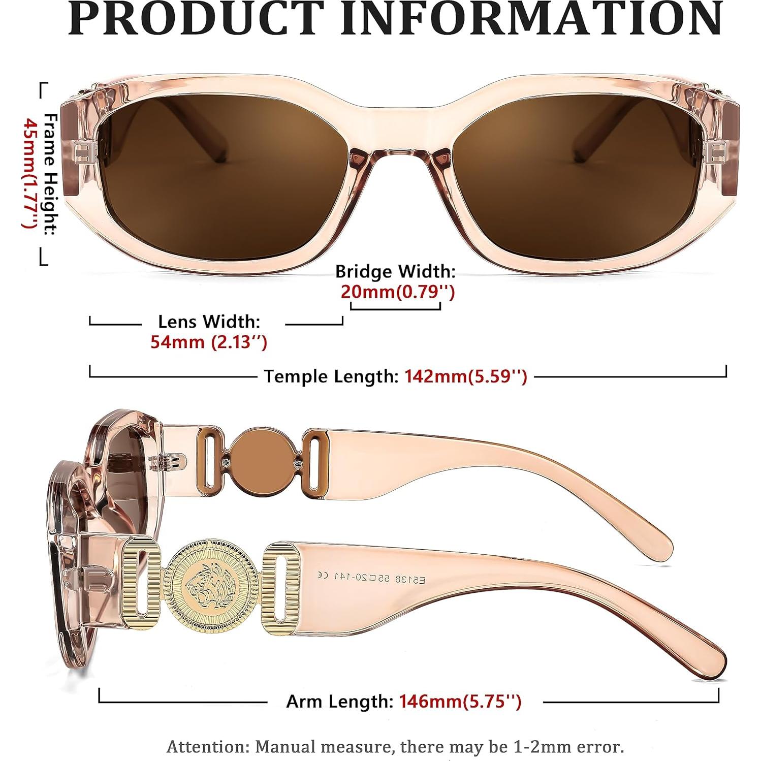 Gafas de Sol Retro FEISEDY 54mm UV400 Unisex Champagne