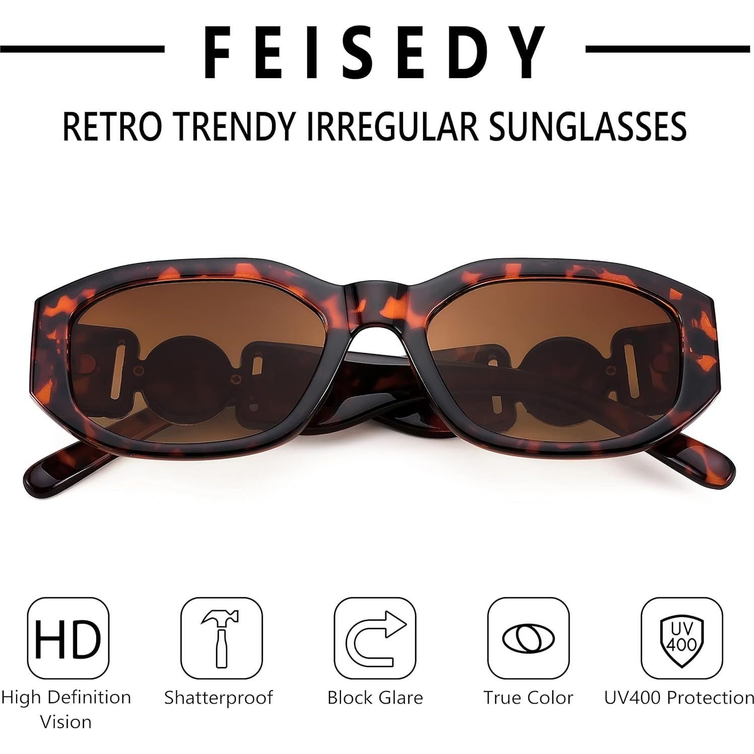 Gafas de Sol FEISEDY Retro 54mm UV400 Unisex B2322