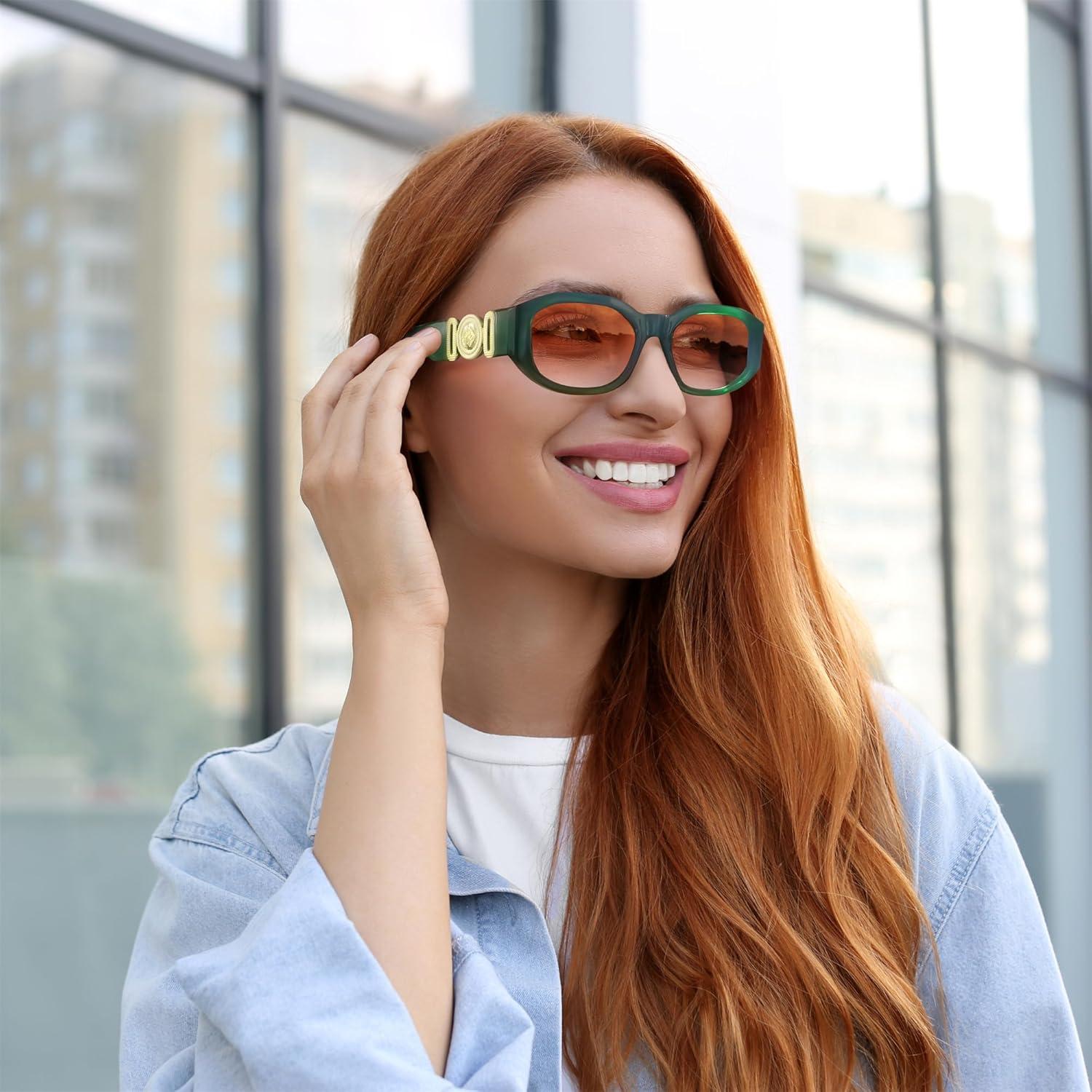 Gafas de Sol Retro FEISEDY B2322 UV400 Verde Marrón