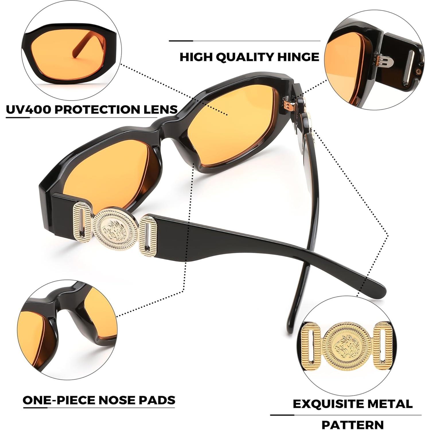 Gafas de Sol Retro FEISEDY B2322 UV400 Marco Negro