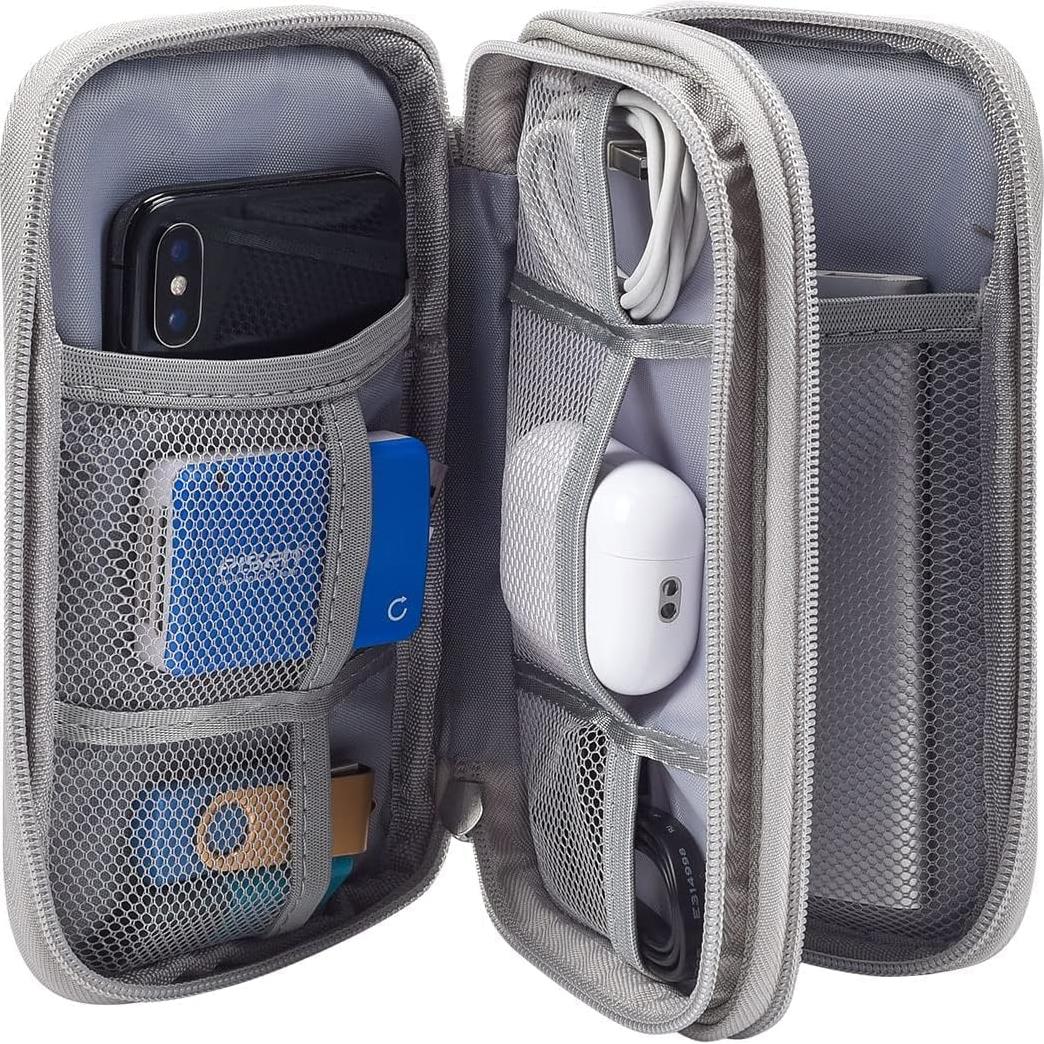 Bolsa Organizadora Electrónica CAOODKDK Doble Capa Gris