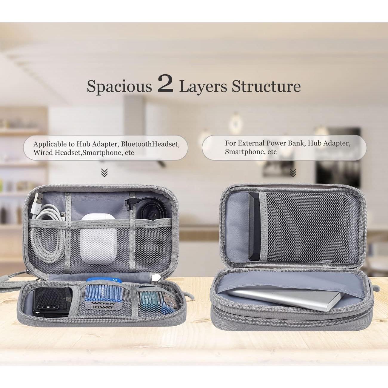 Bolsa Organizadora Electrónica CAOODKDK Doble Capa Gris