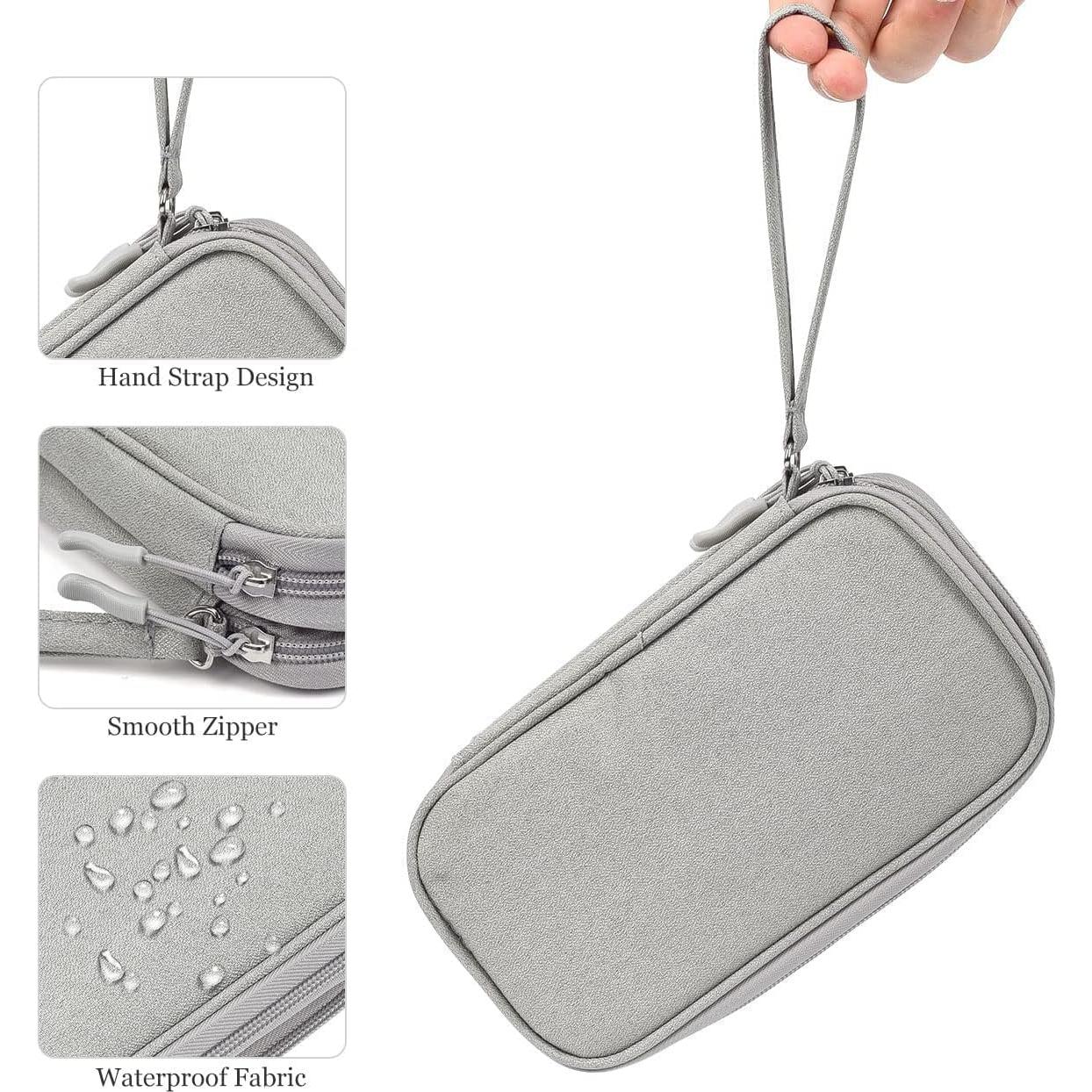 Bolsa Organizadora Electrónica CAOODKDK Doble Capa Gris