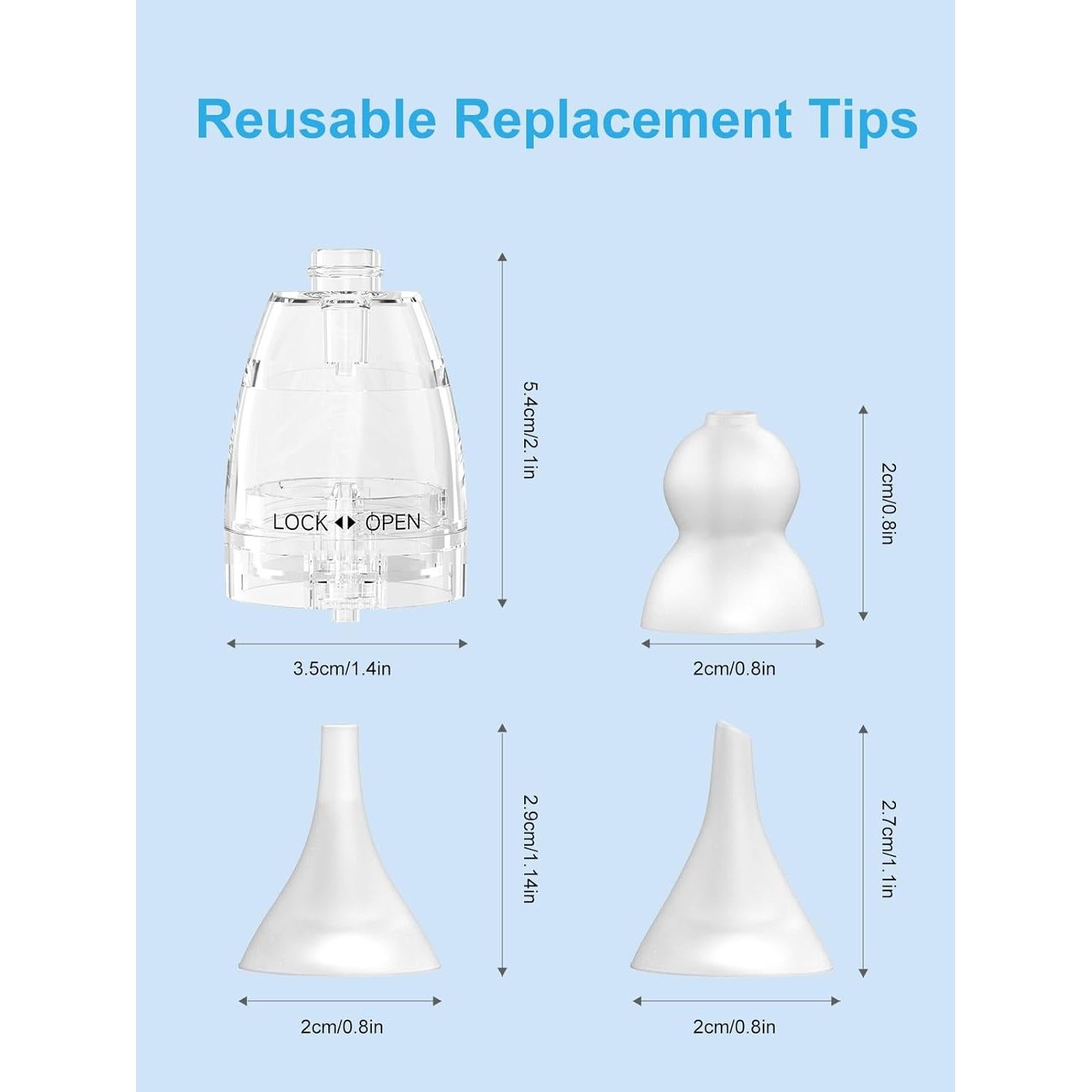Kit de Repuesto para Aspirador Nasal Grownsy - 6 Puntas Silicona
