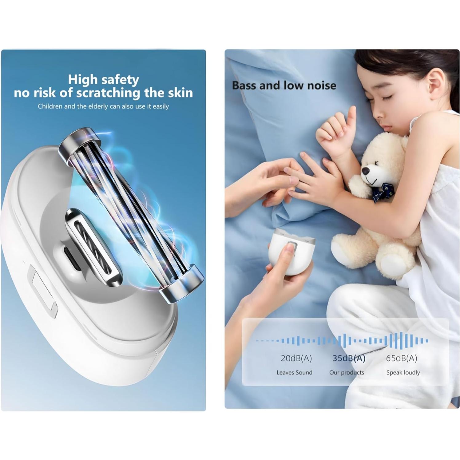 Cortauñas Eléctrico Recargable Swift Orbit YZ 602030 - Ultra Silencioso