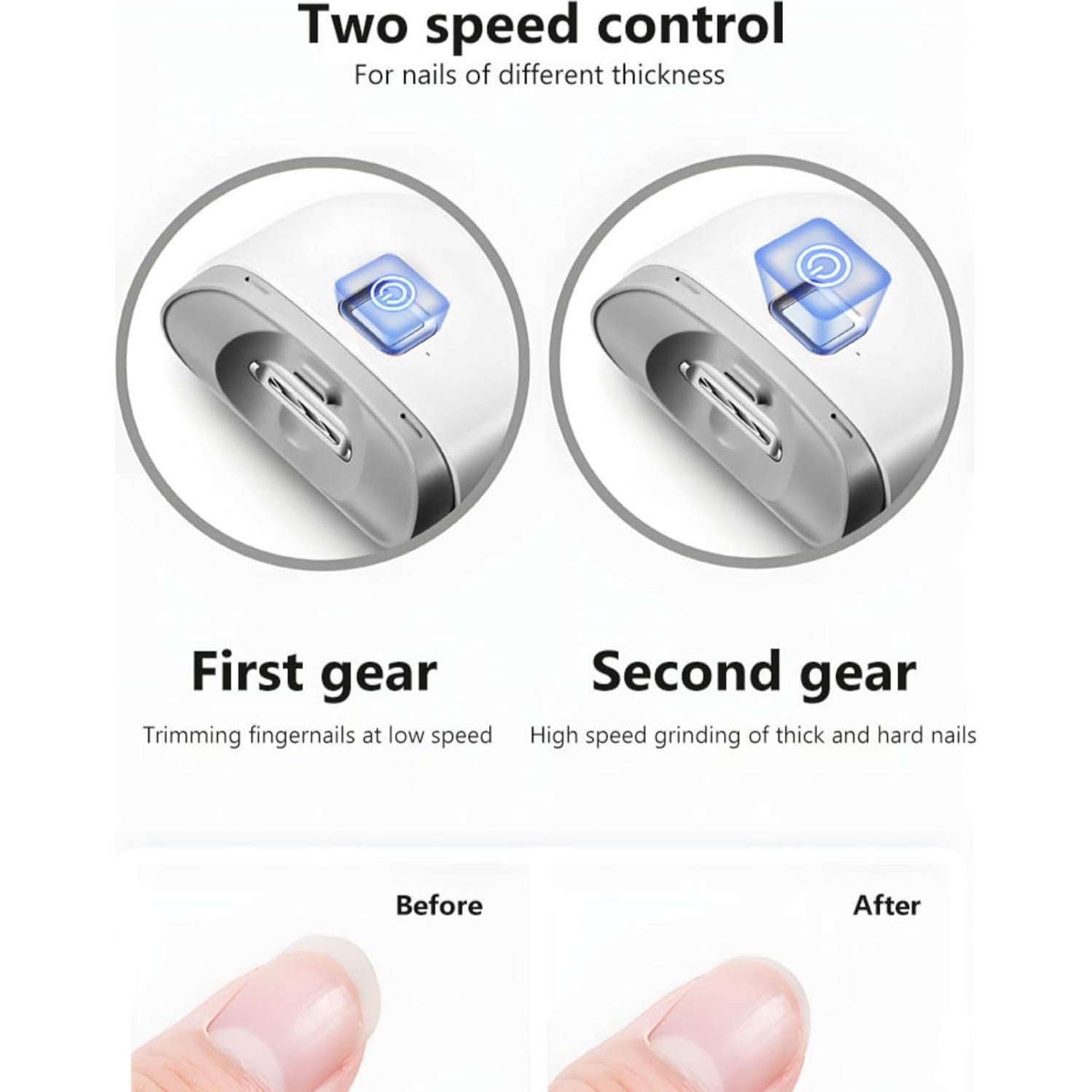 Cortauñas Eléctrico Recargable Swift Orbit YZ 602030 - Ultra Silencioso