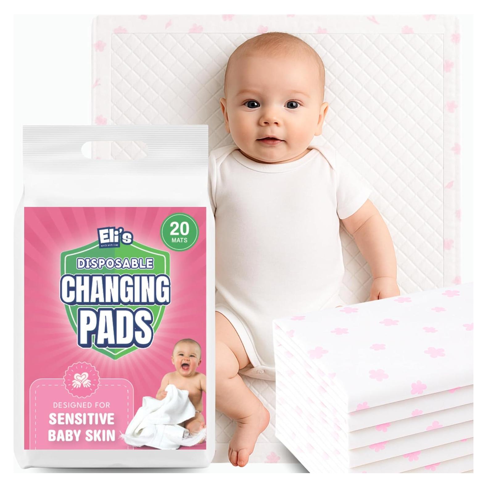 Almohadillas Desechables para Cambiar Bebés Eli - 20 Paquete Floral