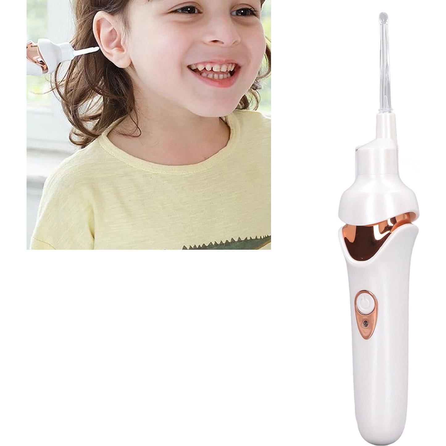 Limpiador de Oídos Eléctrico USB con Luz LED y Punta Suave