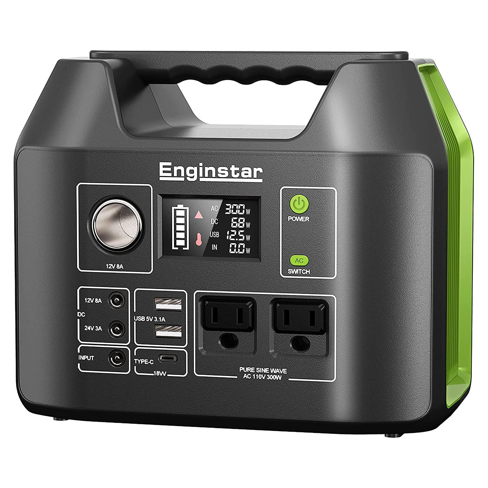 Generador Solar EnginStar R300 296Wh 300W Portátil Verde