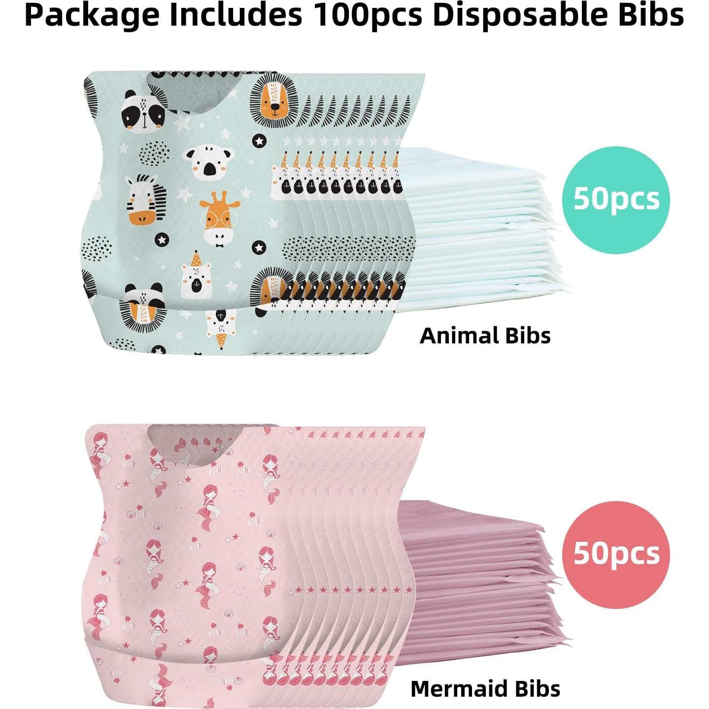 Baberos Desechables para Bebés JINHUA 100pcs Impermeables