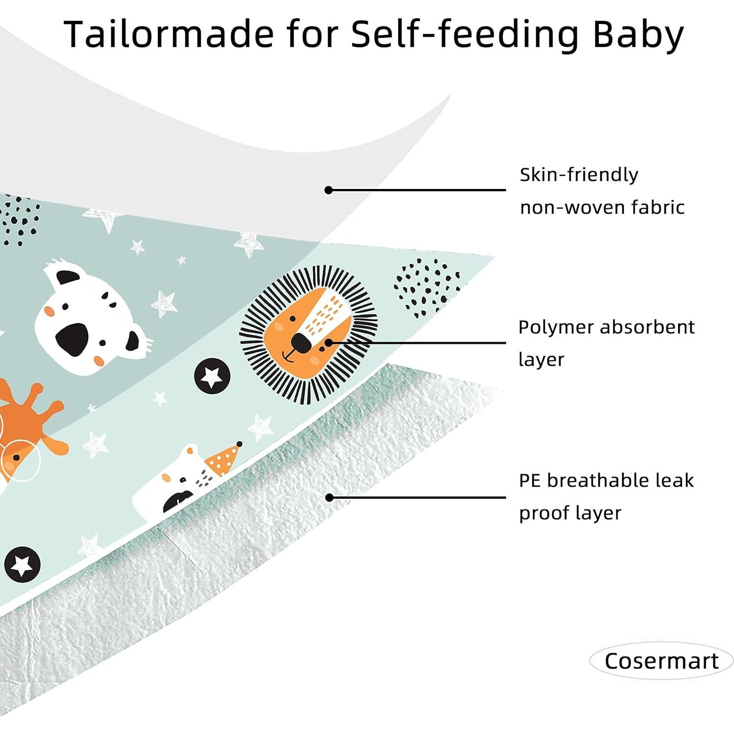 Baberos Desechables para Bebés JINHUA 100pcs Impermeables