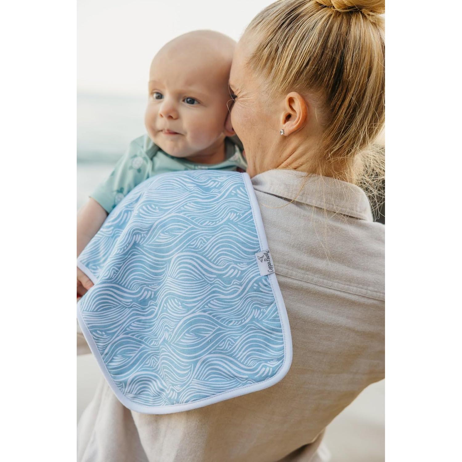 Paños de Eructo Copper Pearl Cove - 3 Paños Grandes 100% Algodón