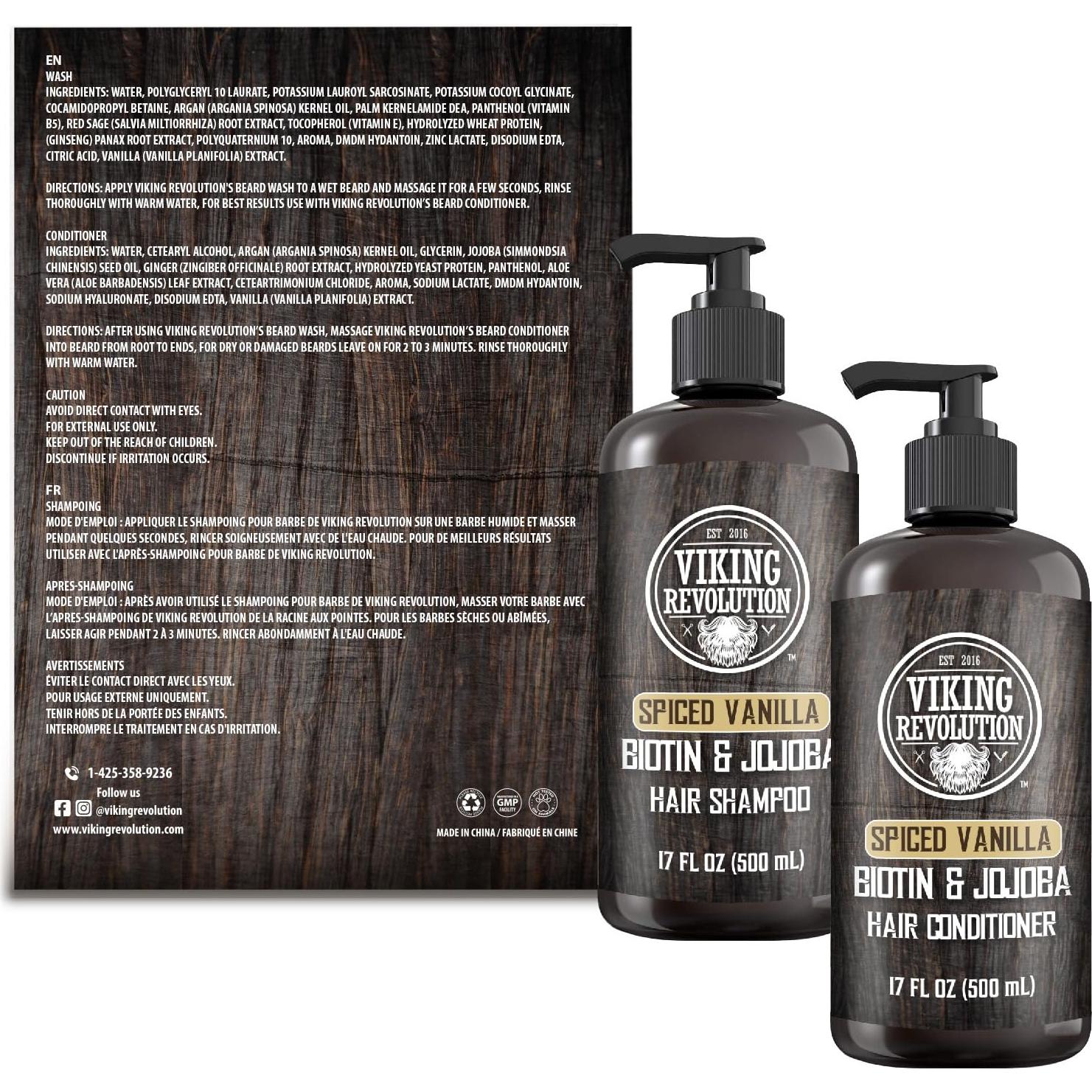 Champú y Acondicionador para Barba Viking Revolution 500ml