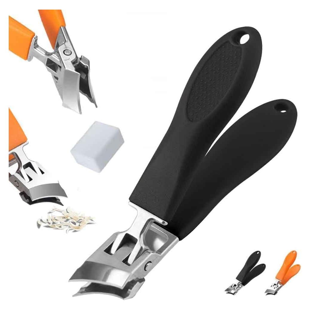 Cortauñas Inclinados Antisalpicaduras Acero Inoxidable Negro