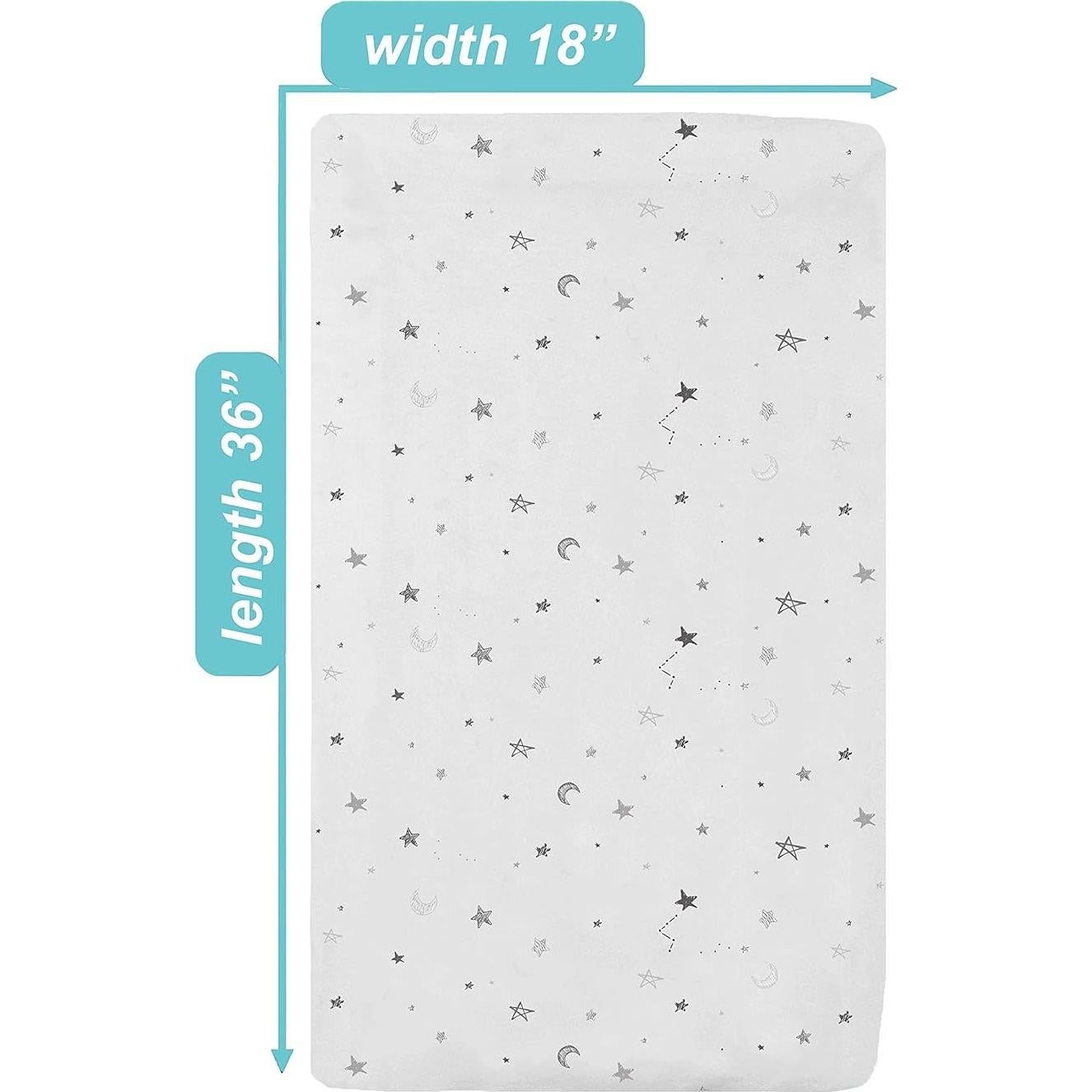 Sábana Ajustable TL Care 100% Algodón Estrellas y Lunas Grises