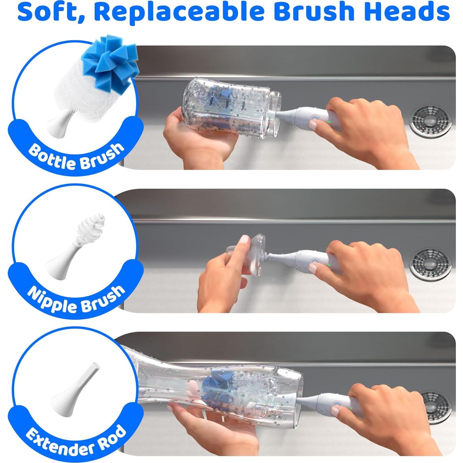 Limpiador Eléctrico de Botellas Klarpul IPX7 2000mAh Azul