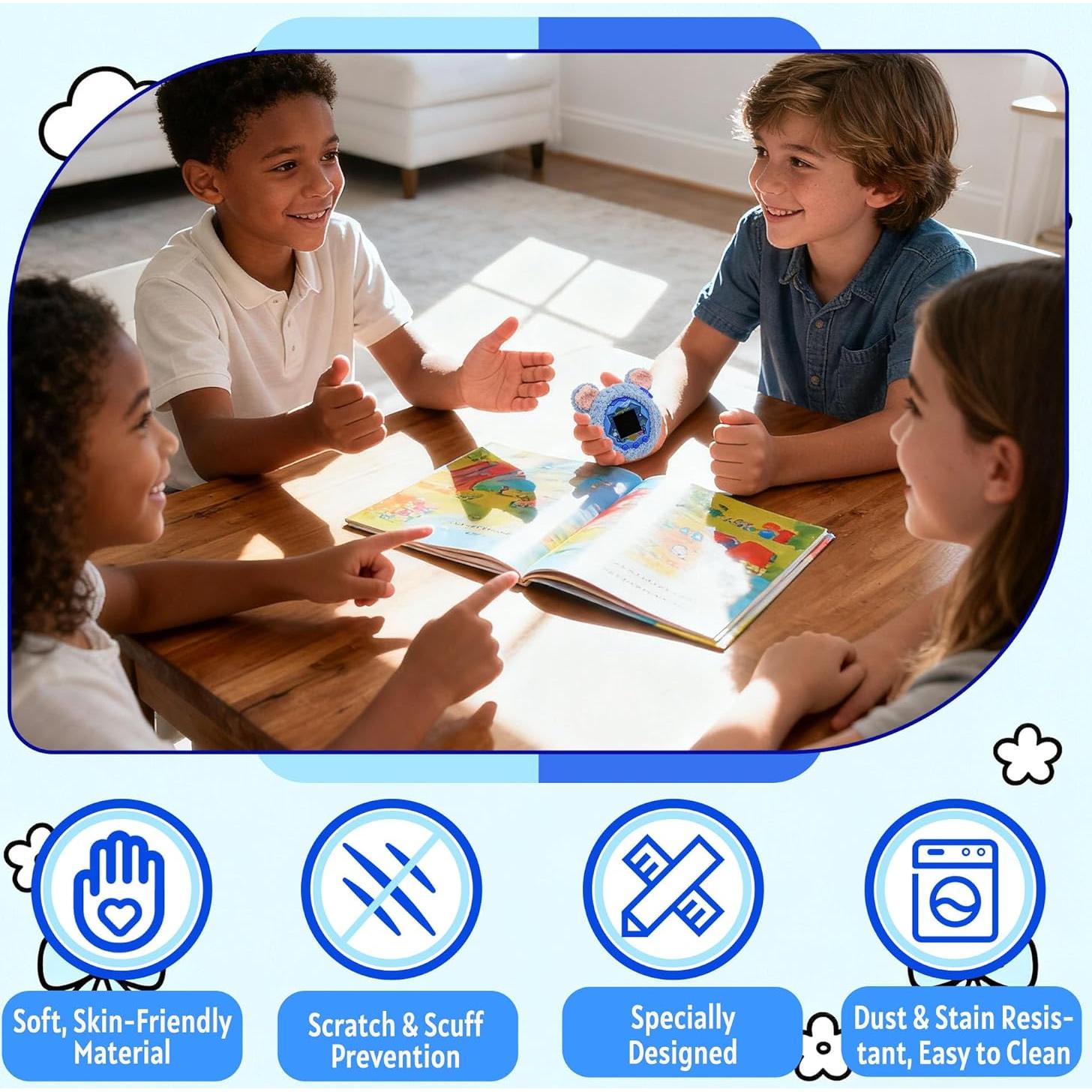 Funda Protectora para Tamagotchi Paradise - Tejido Suave Azul