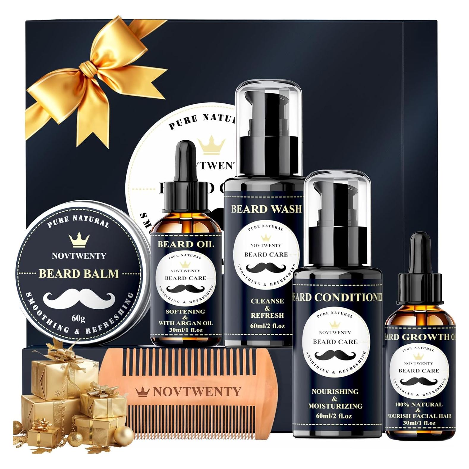 Kit de Crecimiento de Barba Novtwenty 7 Piezas Cuidado Completo
