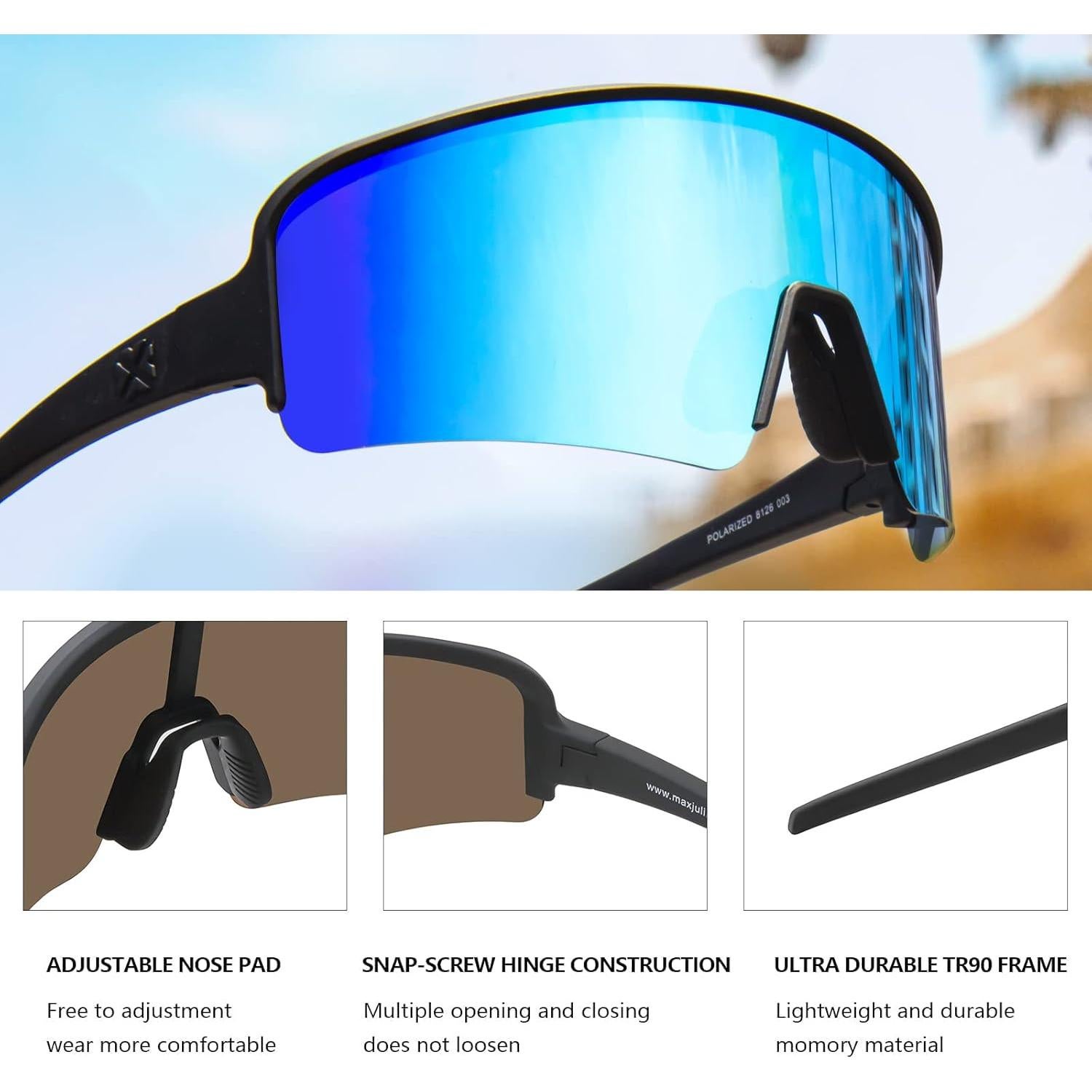 Gafas de Sol Polarizadas MAXJULI Unisex UV400 Ciclismo