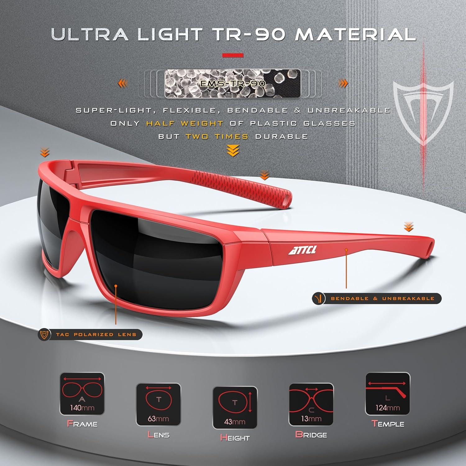 Gafas de sol polarizadas ATTCL para hombres - UV400 y TR90