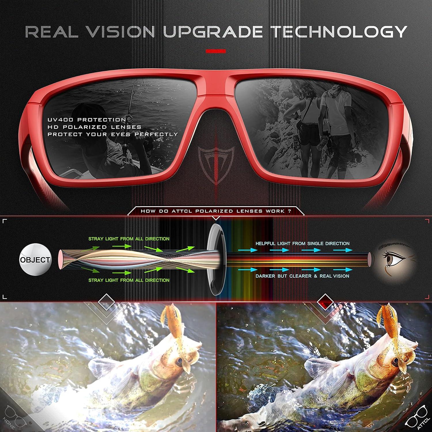 Gafas de sol polarizadas ATTCL para hombres - UV400 y TR90