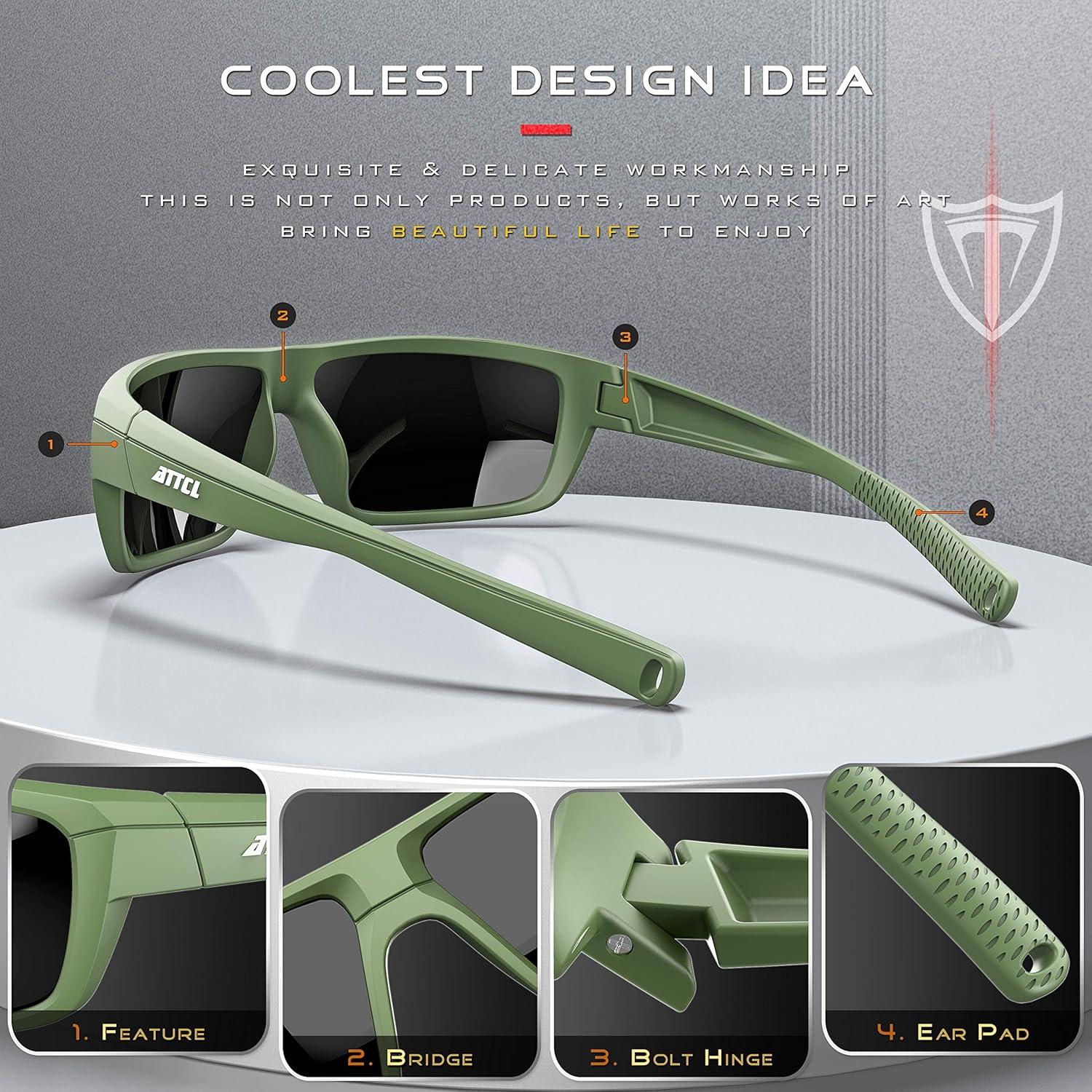 Gafas de sol polarizadas ATTCL para hombres - UV400 y TR90