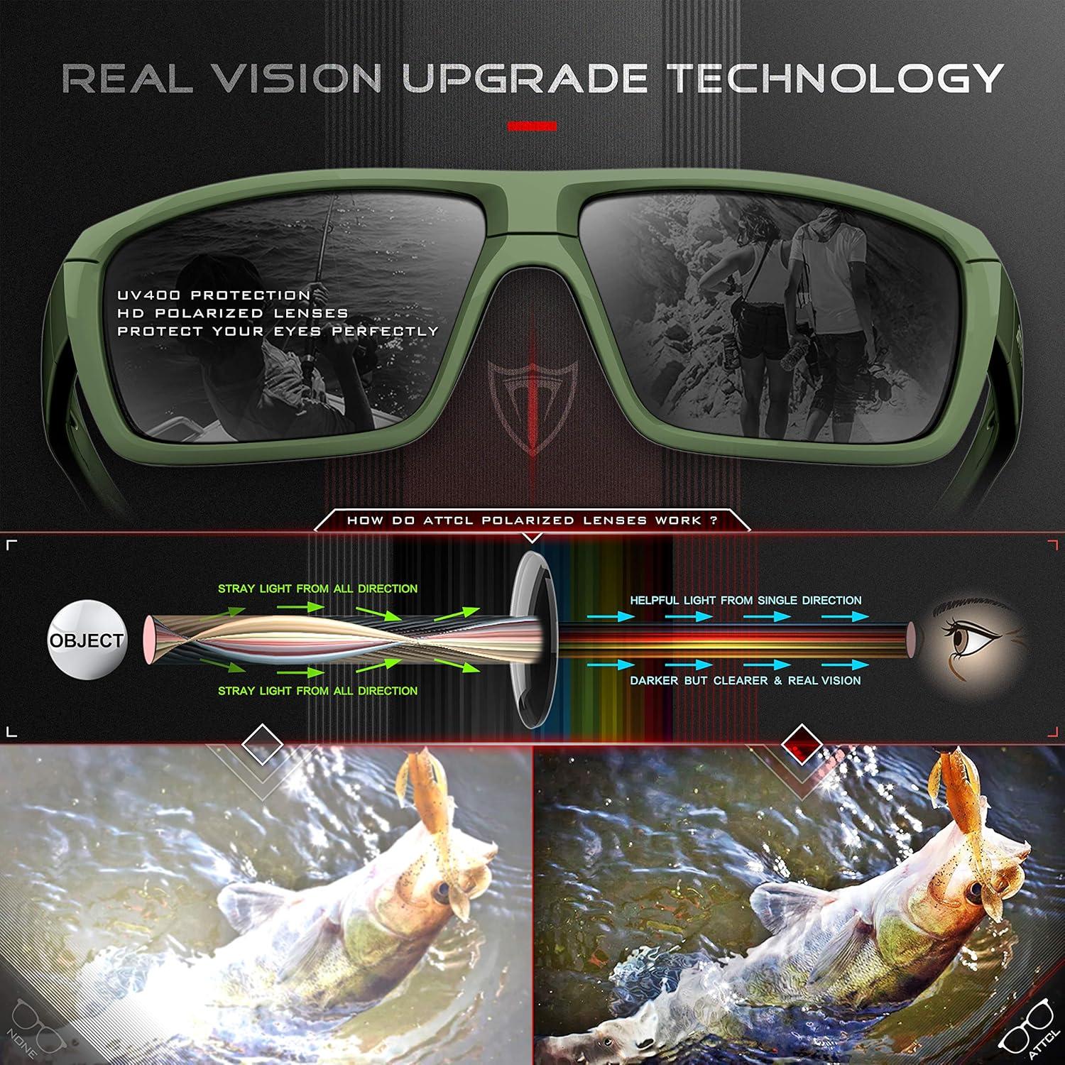 Gafas de sol polarizadas ATTCL para hombres - UV400 y TR90