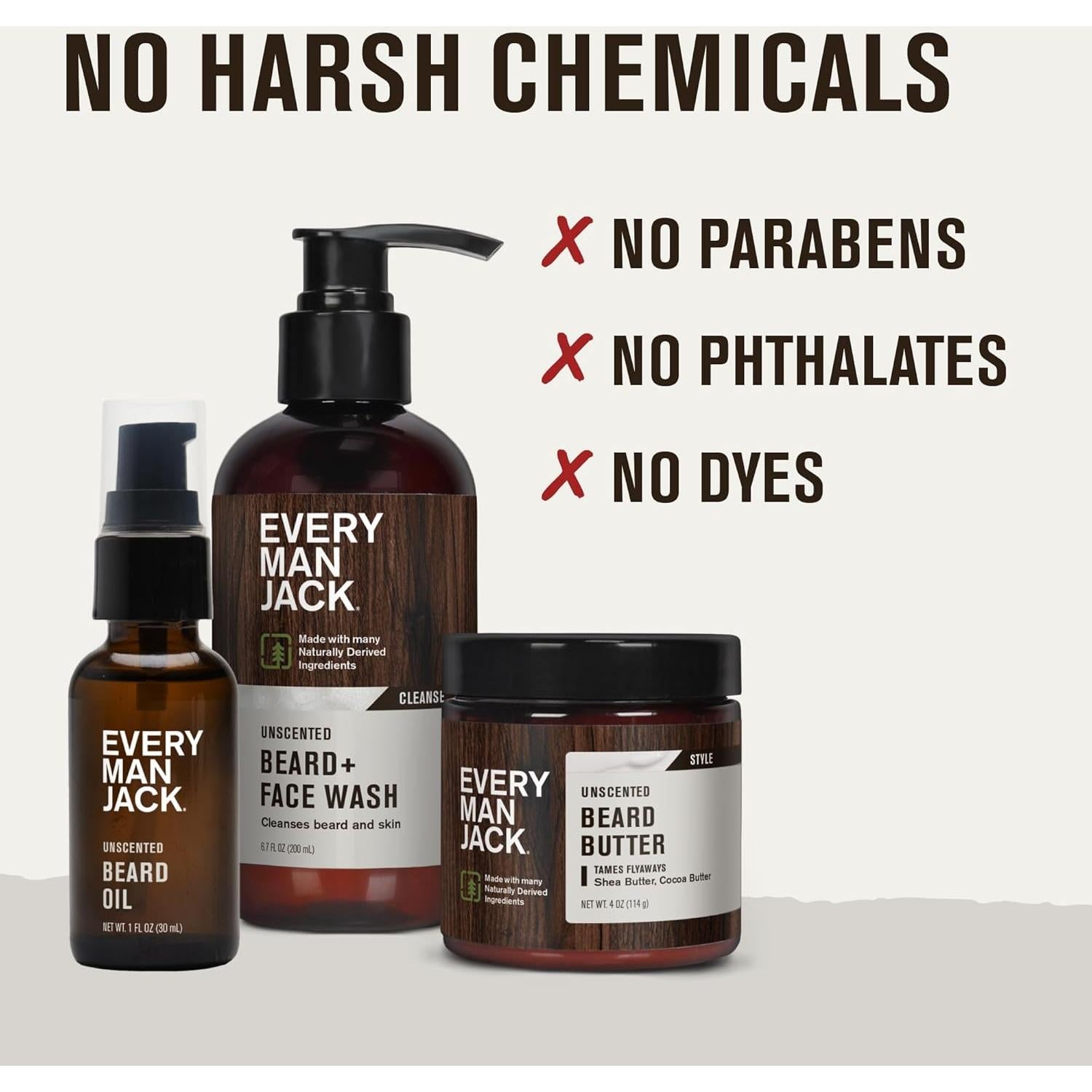 Every Man Jack Paquete de Cuidado de Barba Sin Fragancia