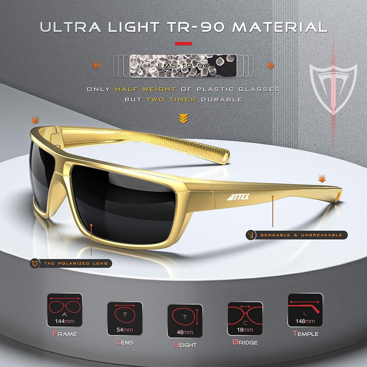 Gafas de sol polarizadas ATTCL para hombres - UV400 y TR90