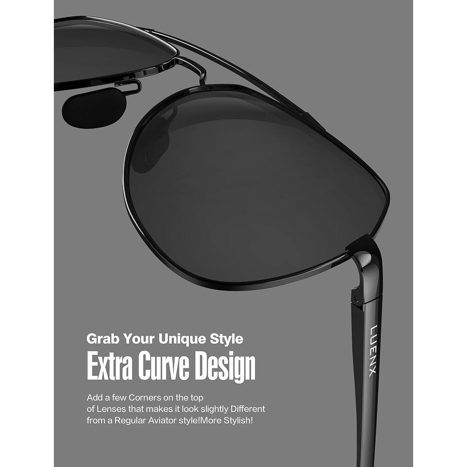 Gafas de sol LUENX Aviador Polarizadas UV400 para Unisex