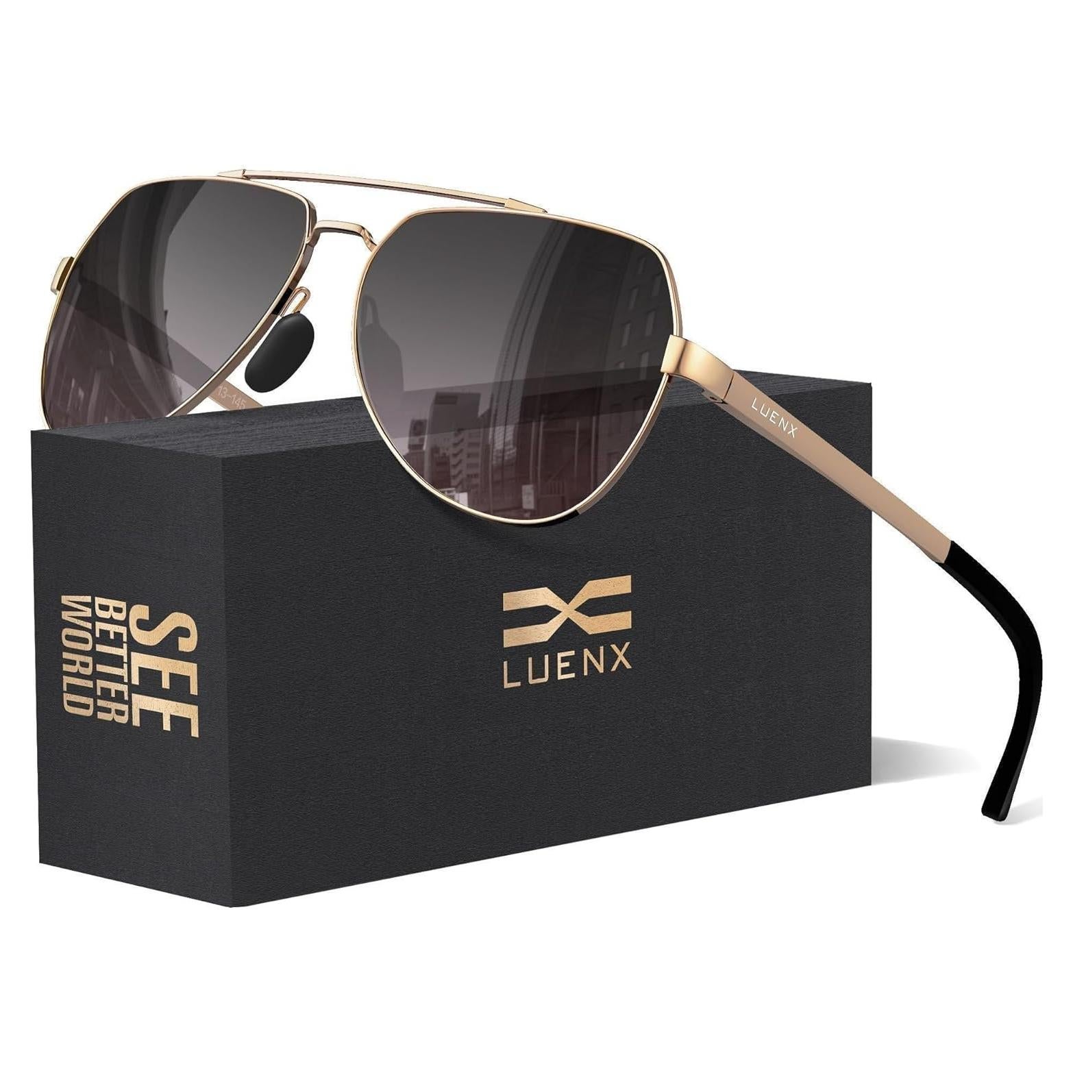 Gafas de sol LUENX Aviador Polarizadas UV400 para Unisex