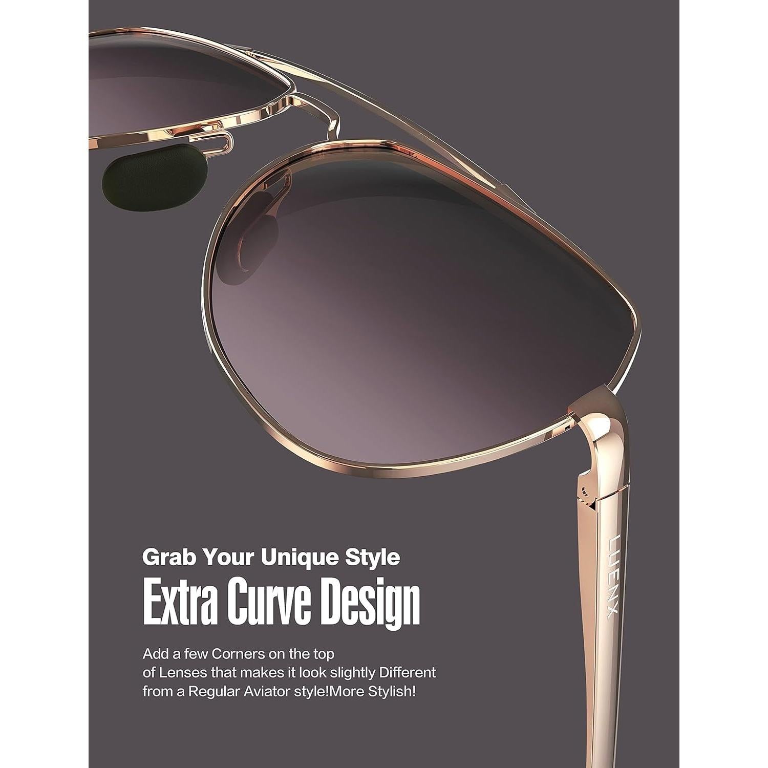 Gafas de sol LUENX Aviador Polarizadas UV400 para Unisex