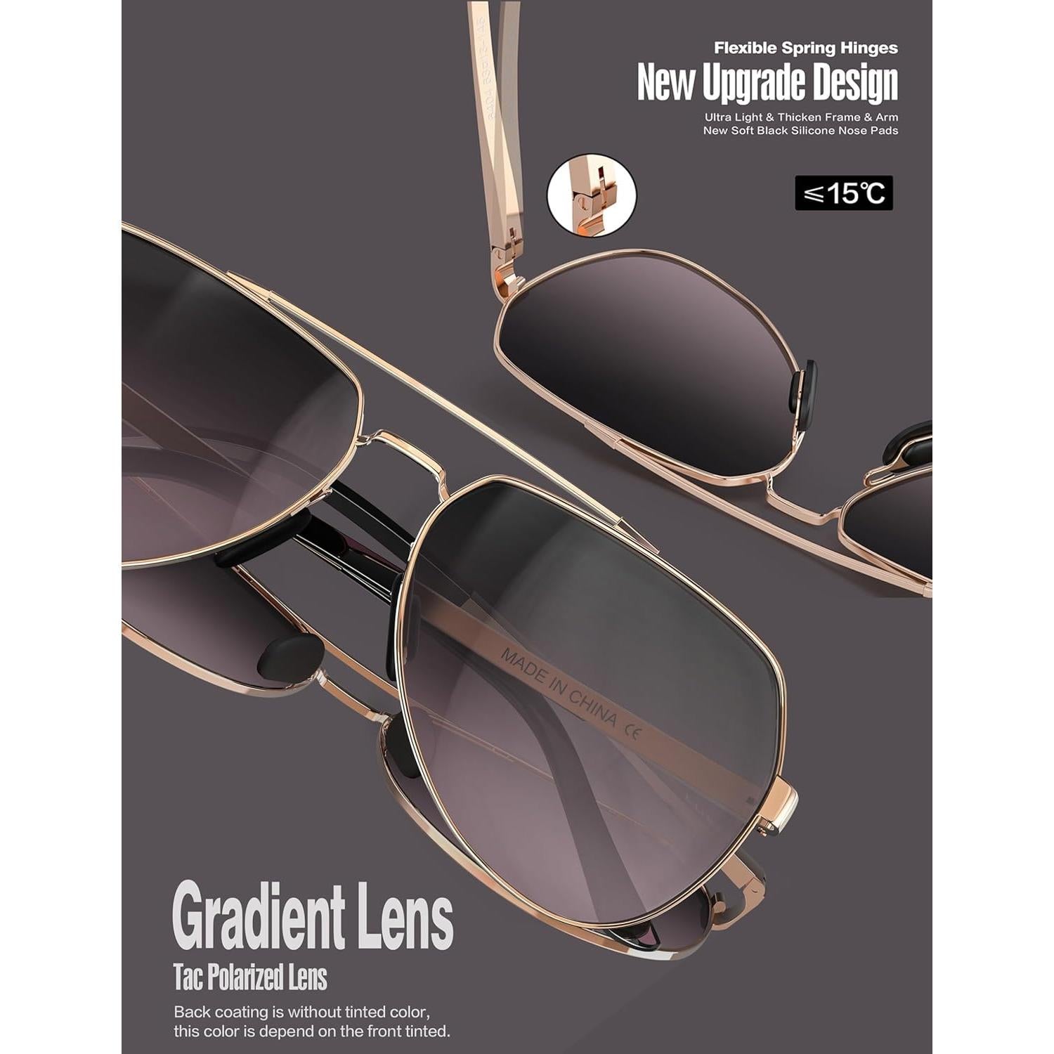 Gafas de sol LUENX Aviador Polarizadas UV400 para Unisex