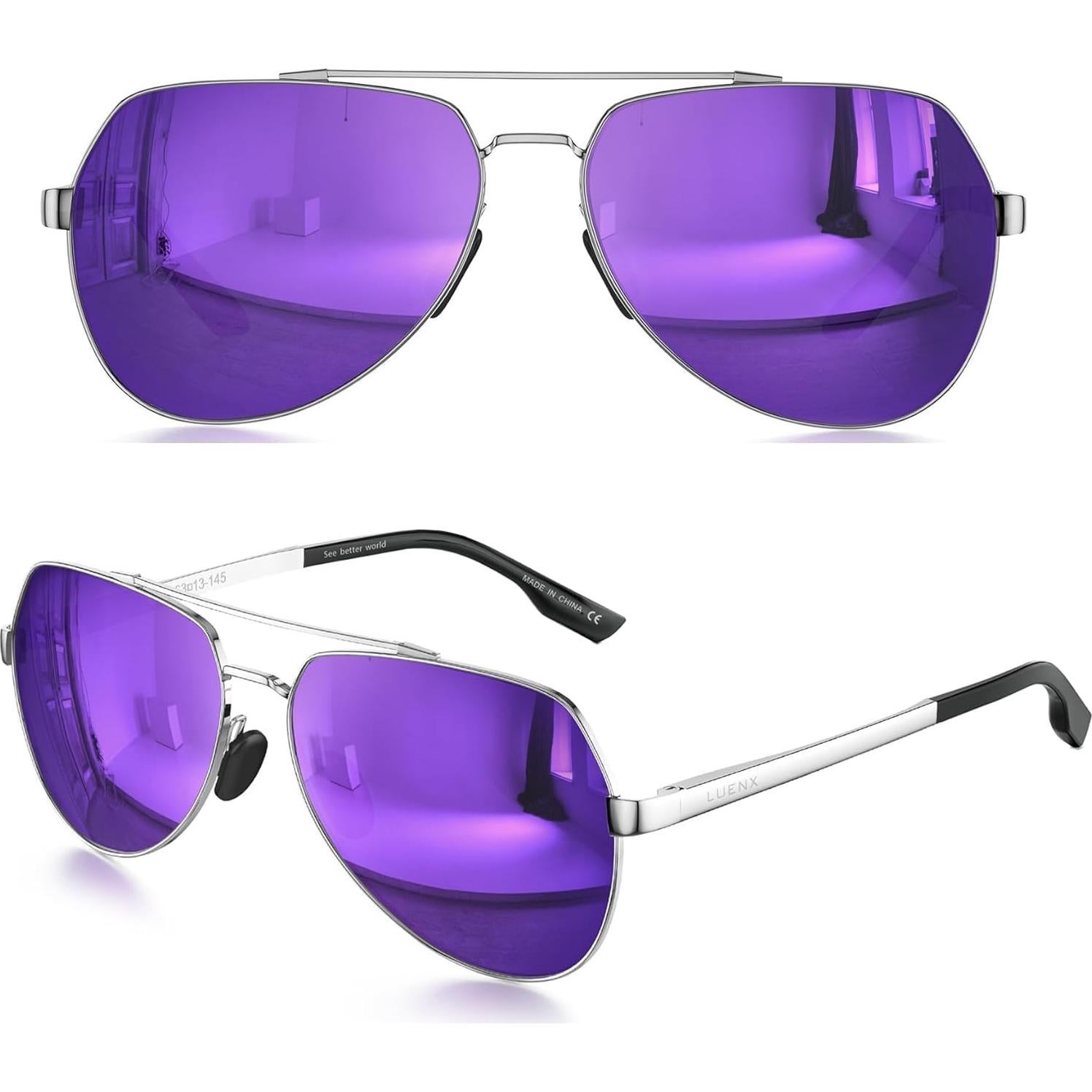 Gafas de sol LUENX Aviador Polarizadas UV400 para Unisex