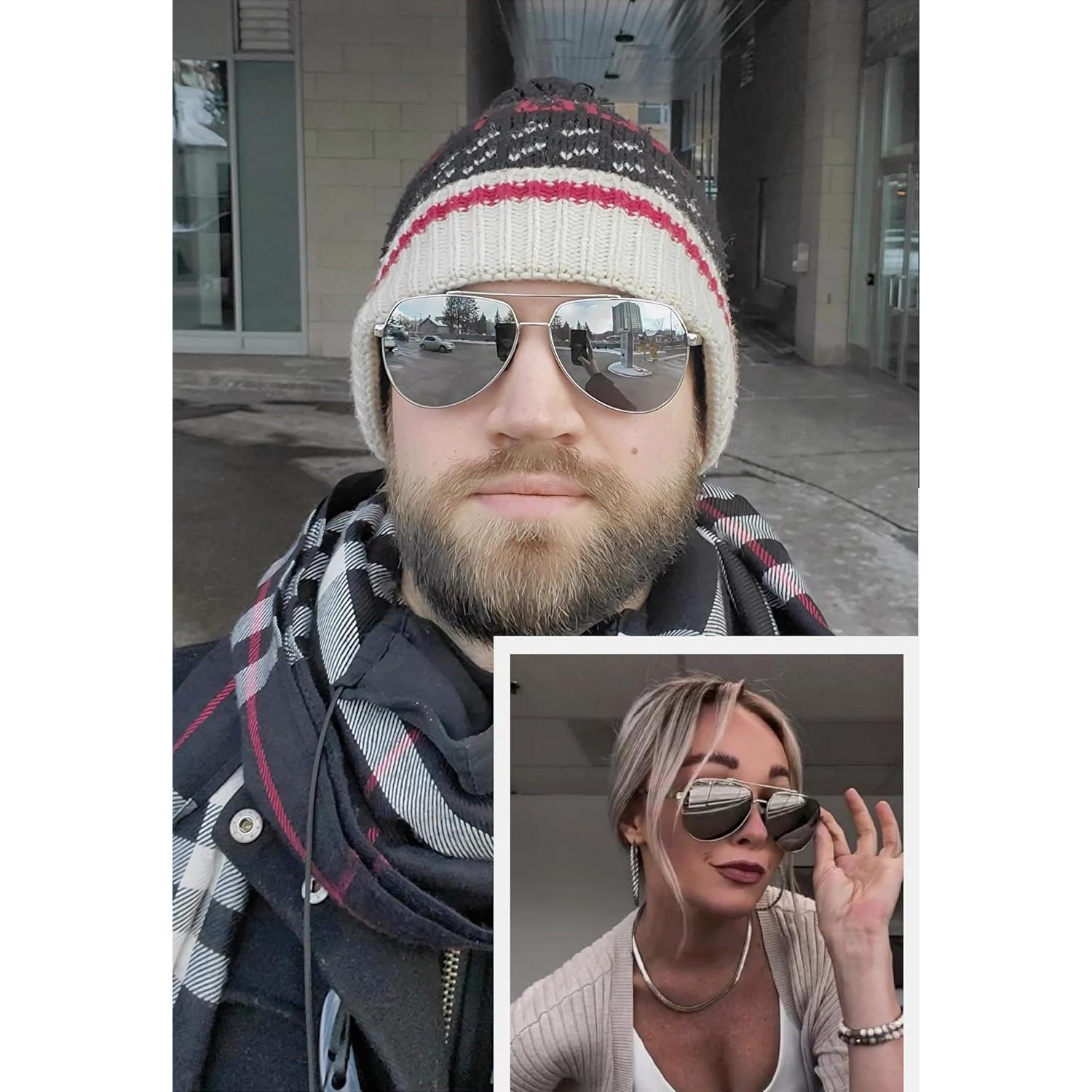 Gafas de sol LUENX Aviador Polarizadas UV400 Metal Plata