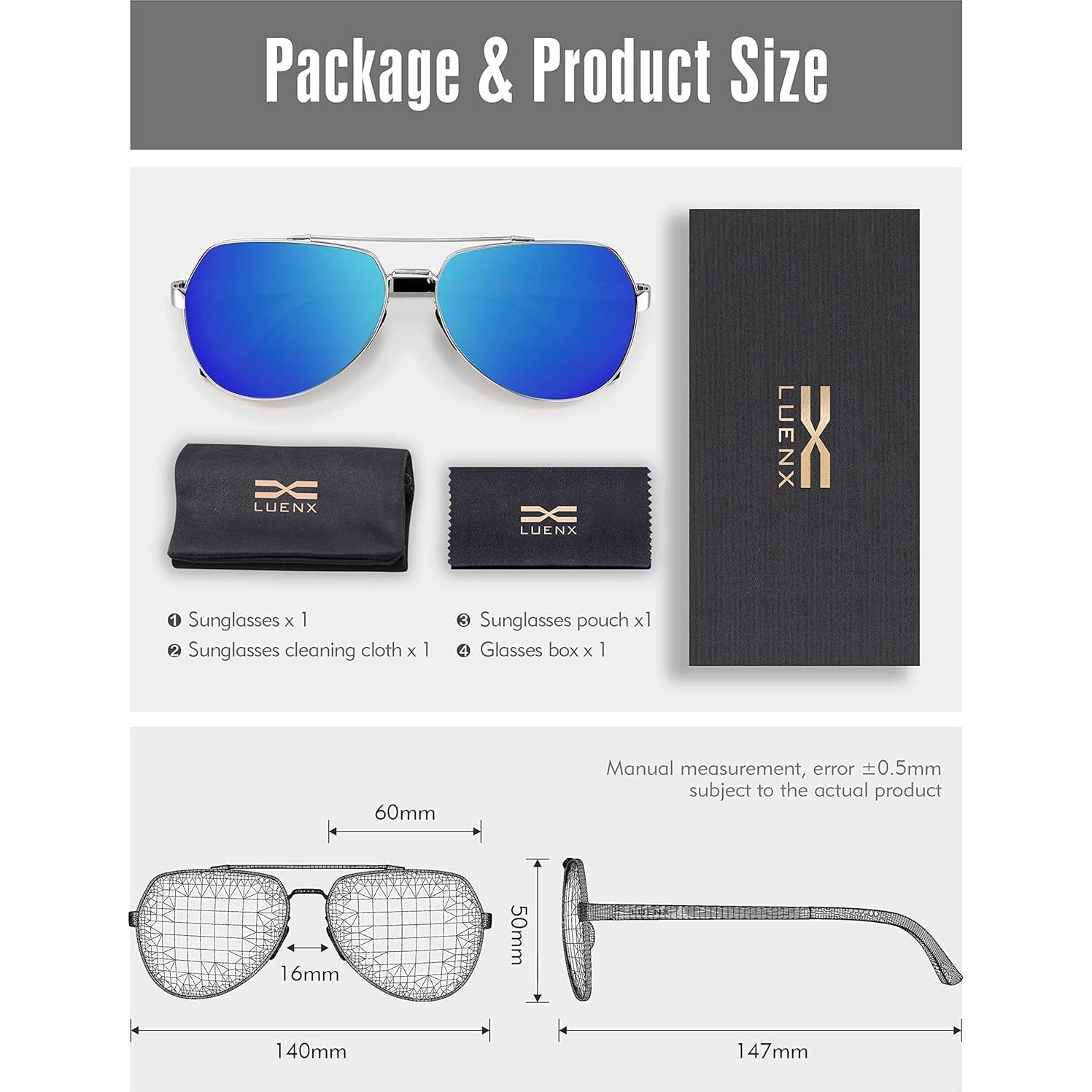 Gafas de sol LUENX Aviador Polarizadas UV400 para Adultos