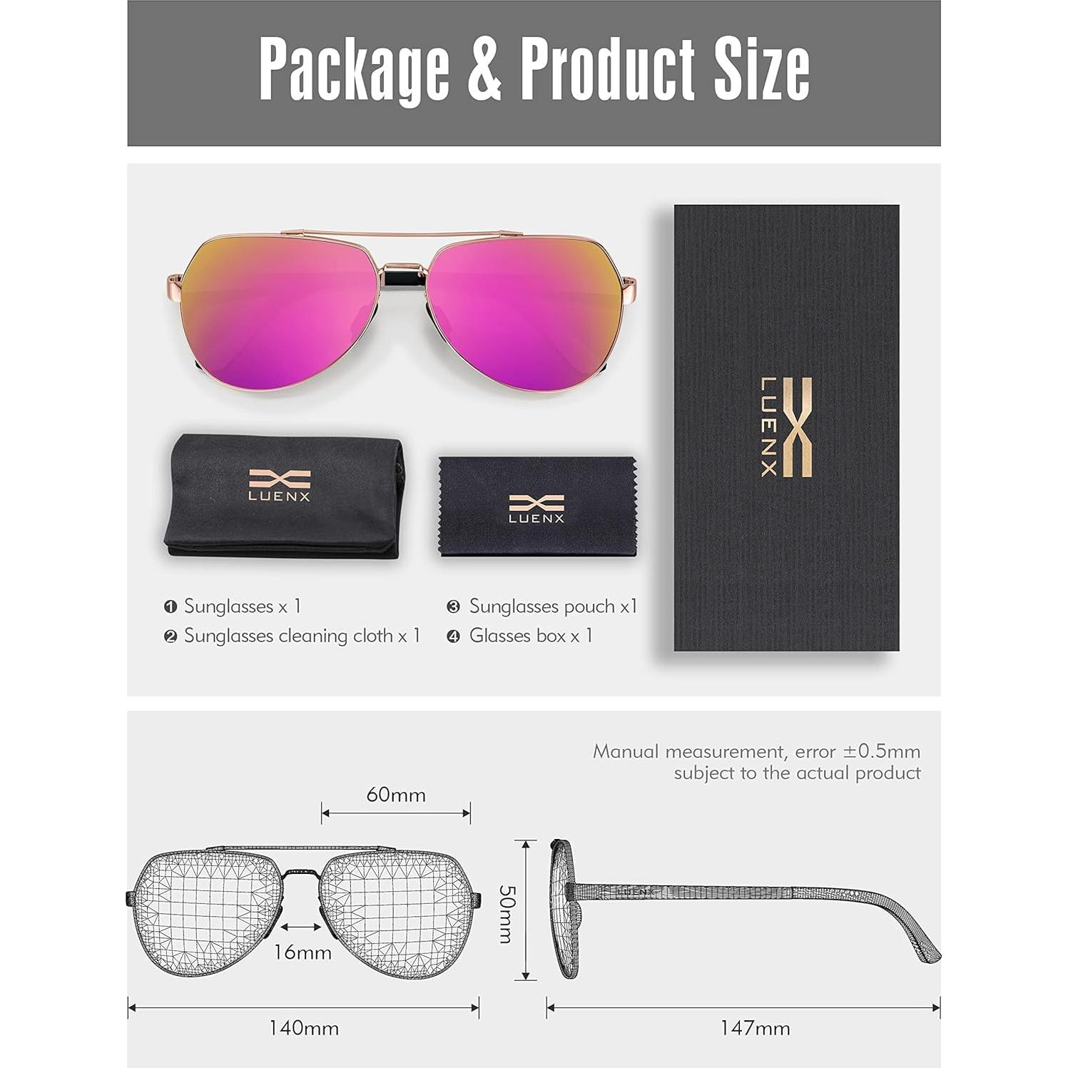 Gafas de sol LUENX Aviador Polarizadas UV400 para Adultos