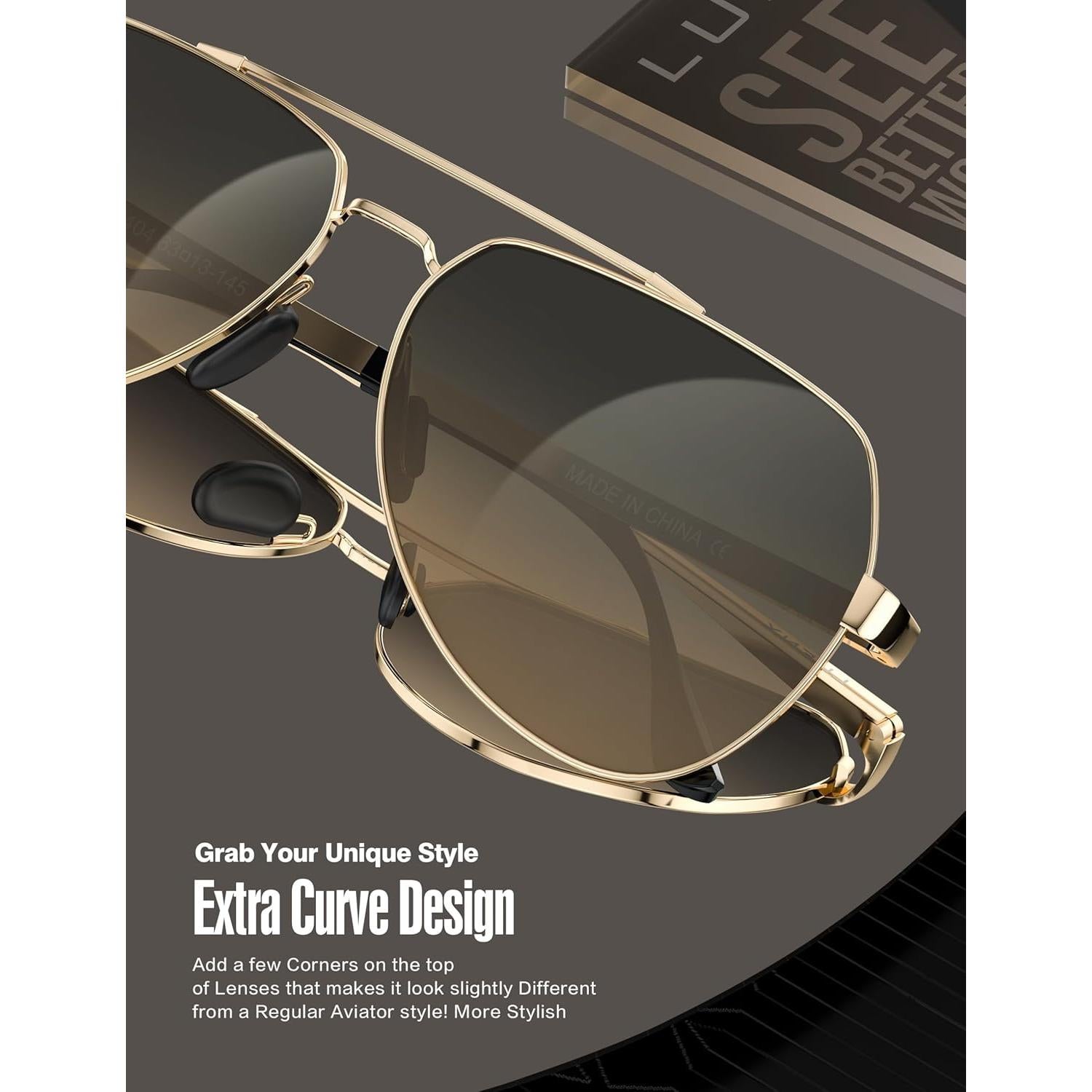 Gafas de sol LUENX Aviador Polarizadas UV400 Unisex