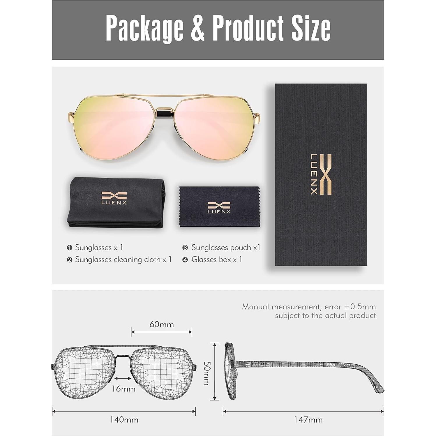 Gafas de sol LUENX Aviador Polarizadas UV400 Unisex